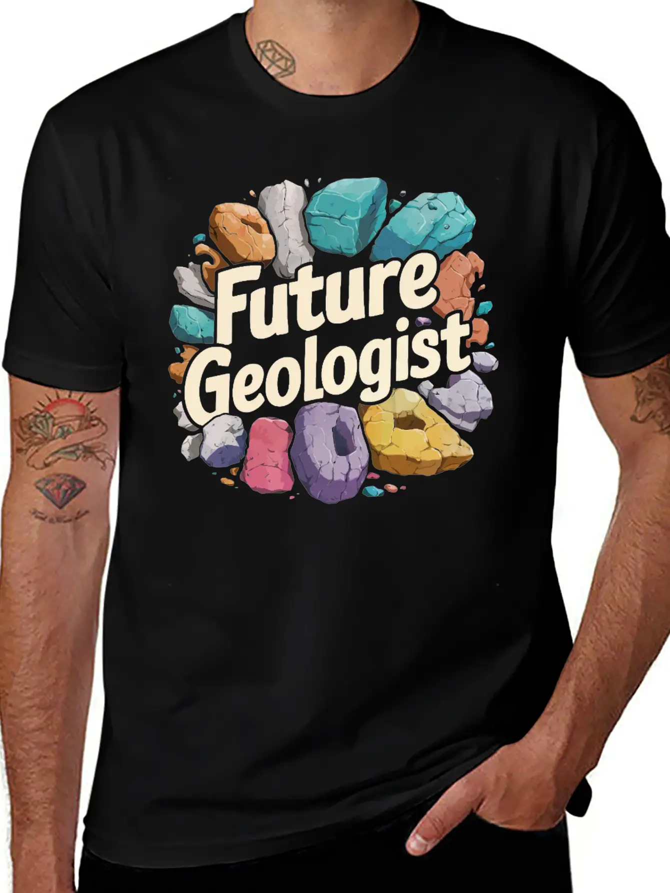Future Geologist Rock On Unisex Short Sleeve Soft Cotton T-Shirt – Casual Everyday Wear