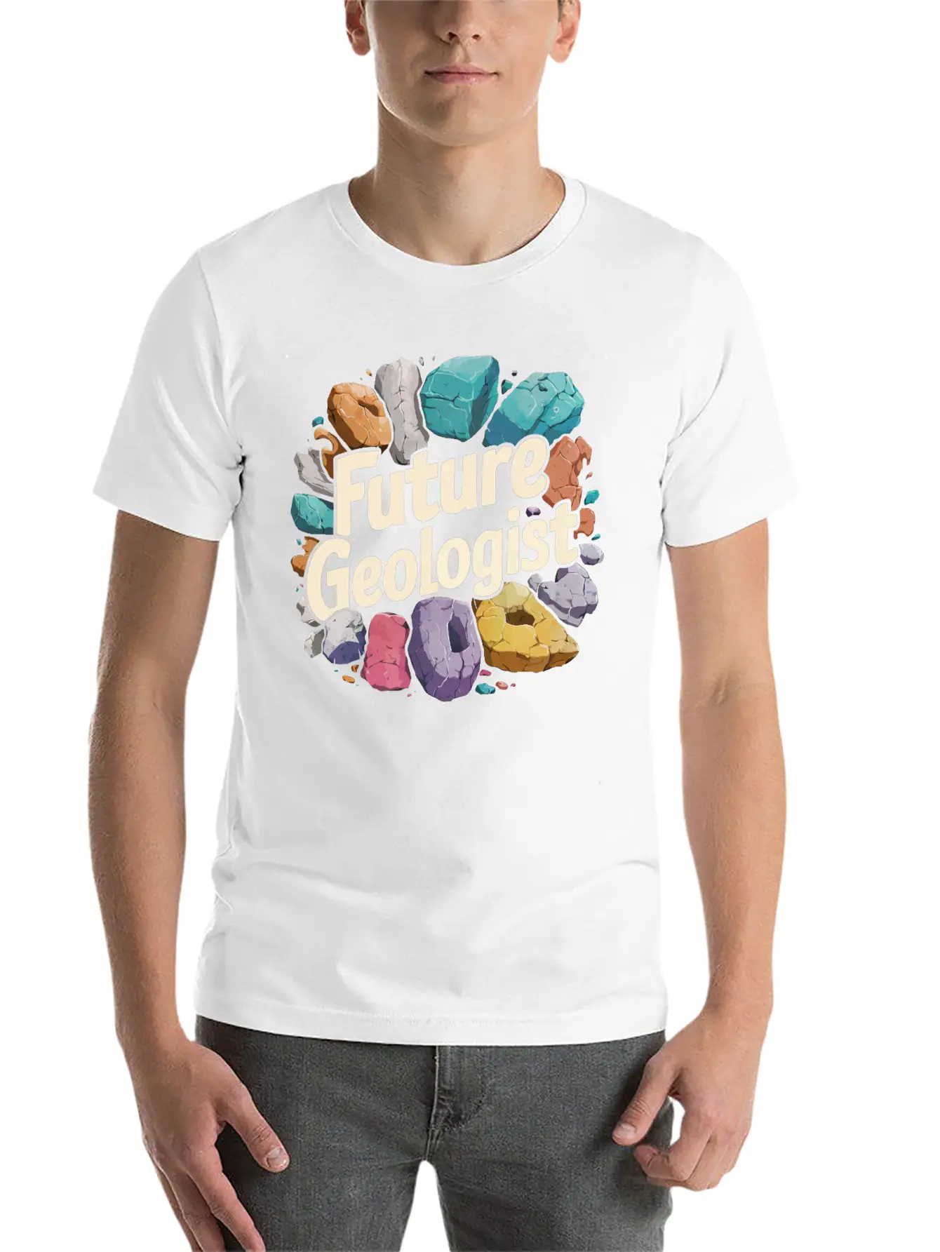 Future Geologist Rock On Unisex Short Sleeve Soft Cotton T-Shirt – Casual Everyday Wear