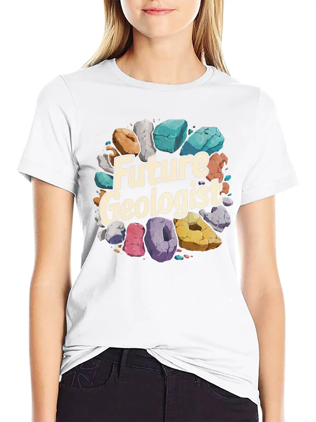 Future Geologist Rock On Unisex Short Sleeve Soft Cotton T-Shirt – Casual Everyday Wear