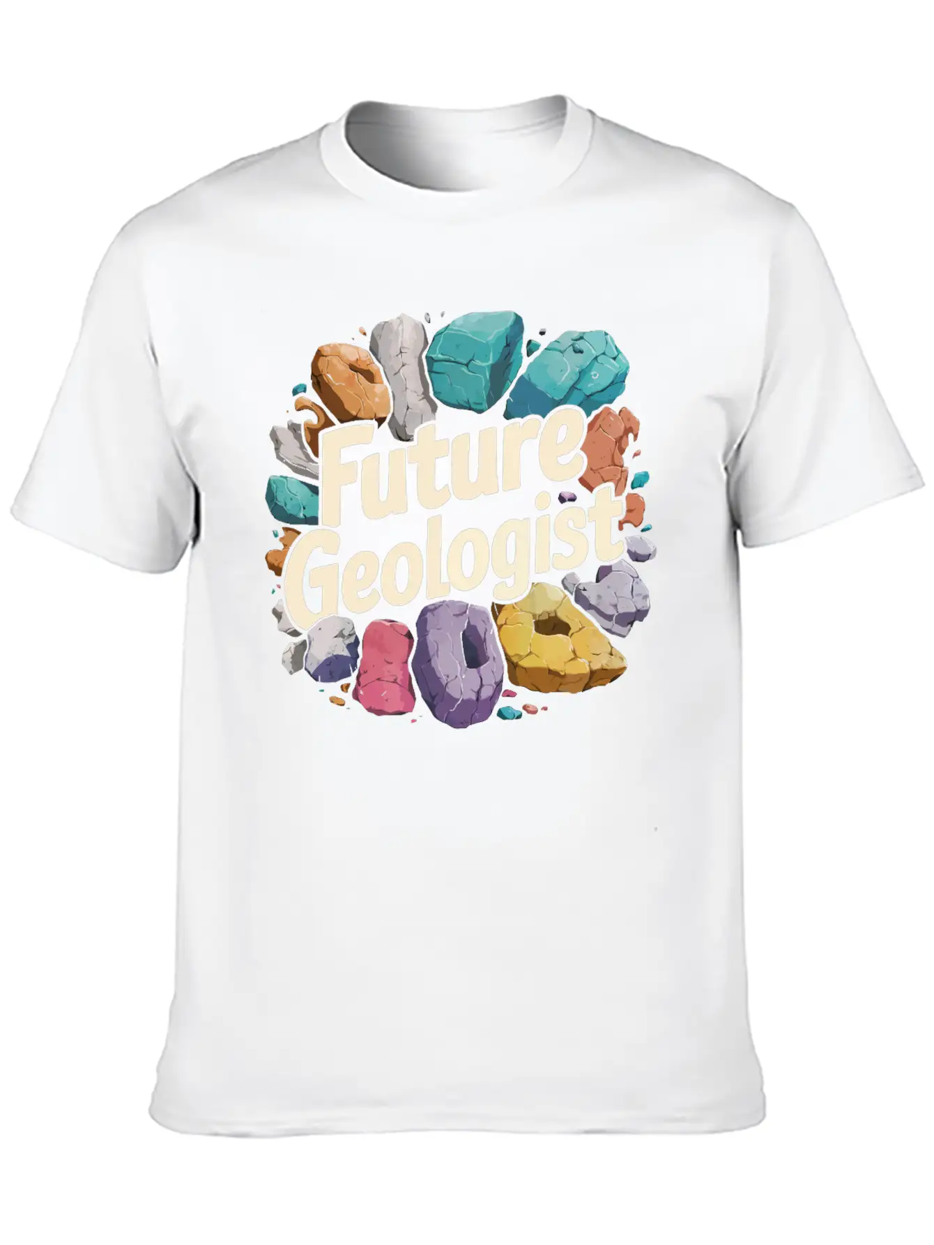 Future Geologist Rock On Unisex Short Sleeve Soft Cotton T-Shirt – Casual Everyday Wear