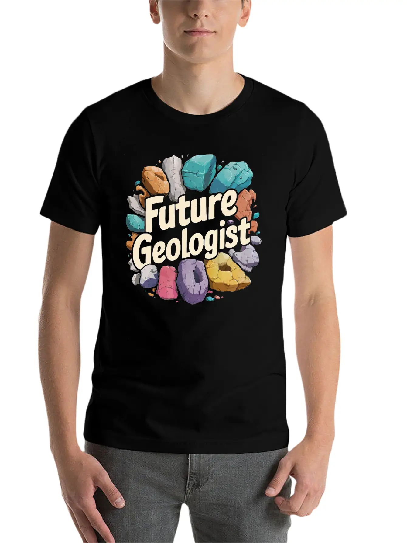Future Geologist Rock On Unisex Short Sleeve Soft Cotton T-Shirt – Casual Everyday Wear