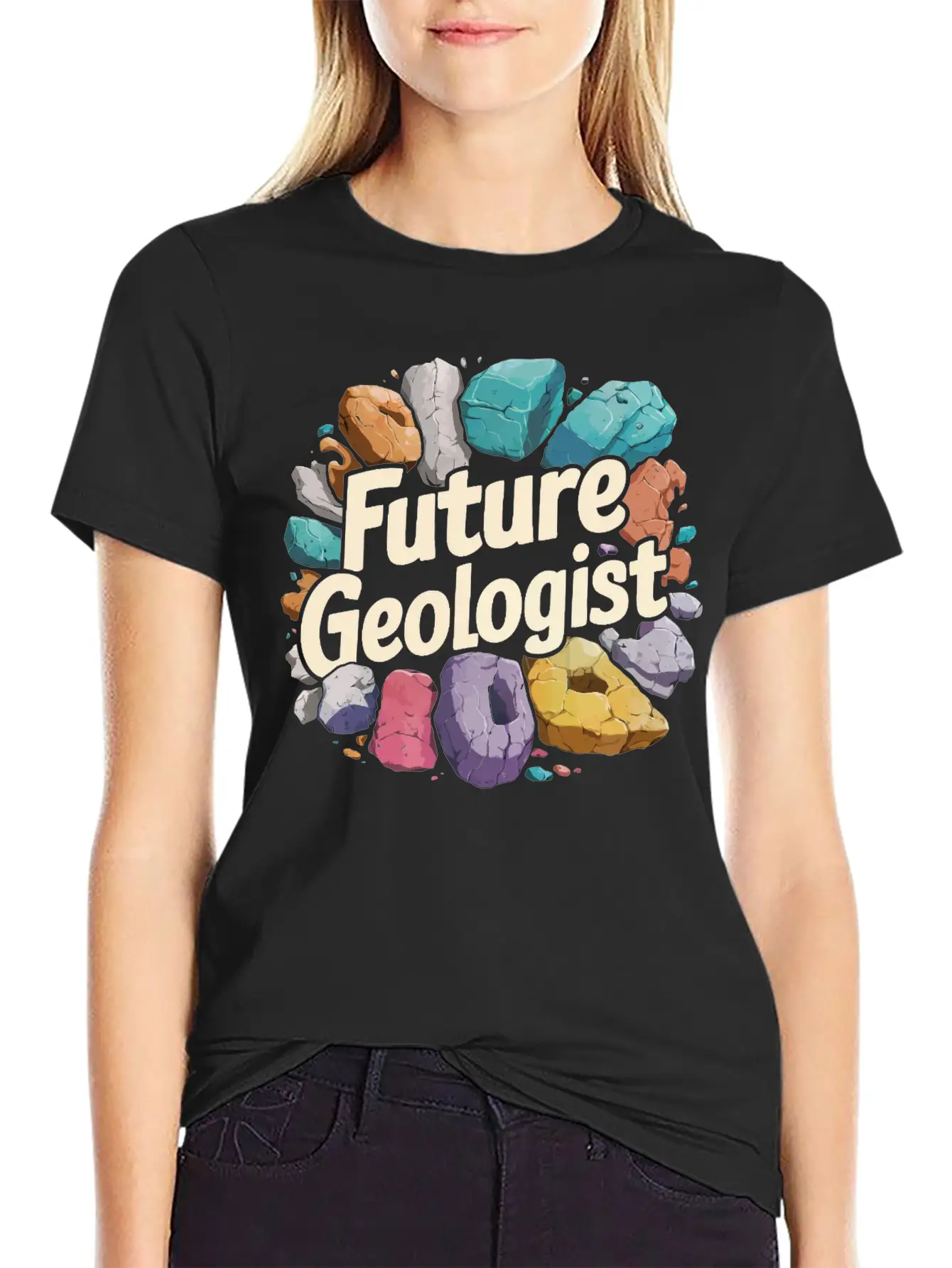 Future Geologist Rock On Unisex Short Sleeve Soft Cotton T-Shirt – Casual Everyday Wear