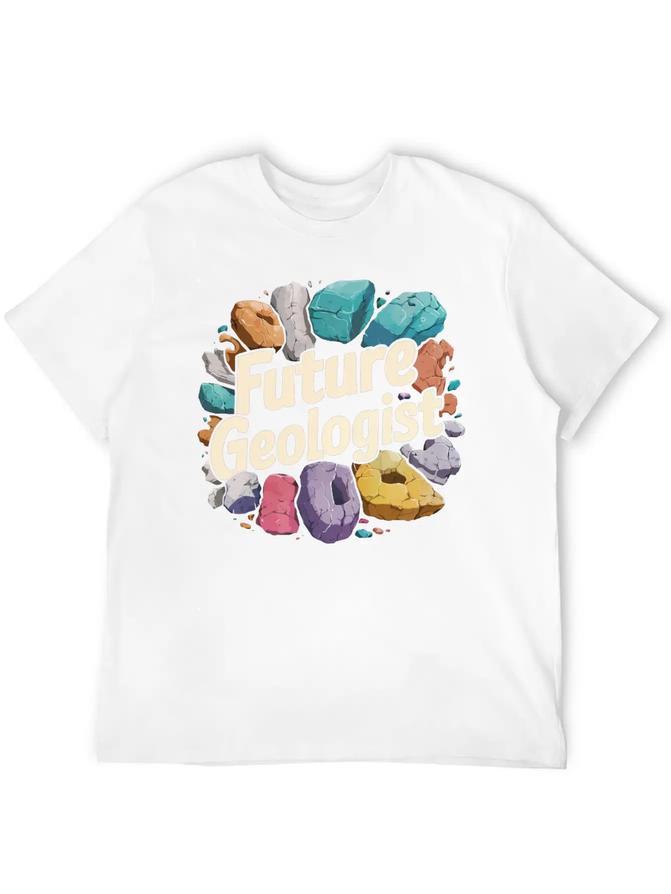 Future Geologist Rock On Unisex Short Sleeve Soft Cotton T-Shirt – Casual Everyday Wear