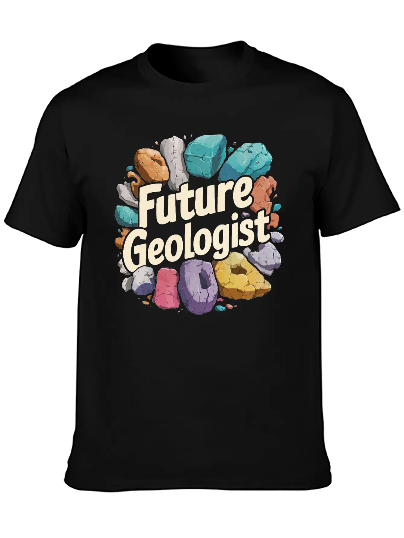 Future Geologist Rock On Unisex Short Sleeve Soft Cotton T-Shirt – Casual Everyday Wear