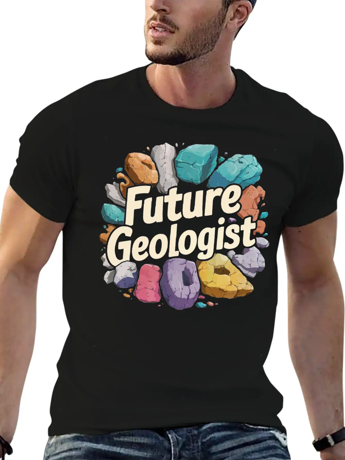 Future Geologist Rock On Unisex Short Sleeve Soft Cotton T-Shirt – Casual Everyday Wear
