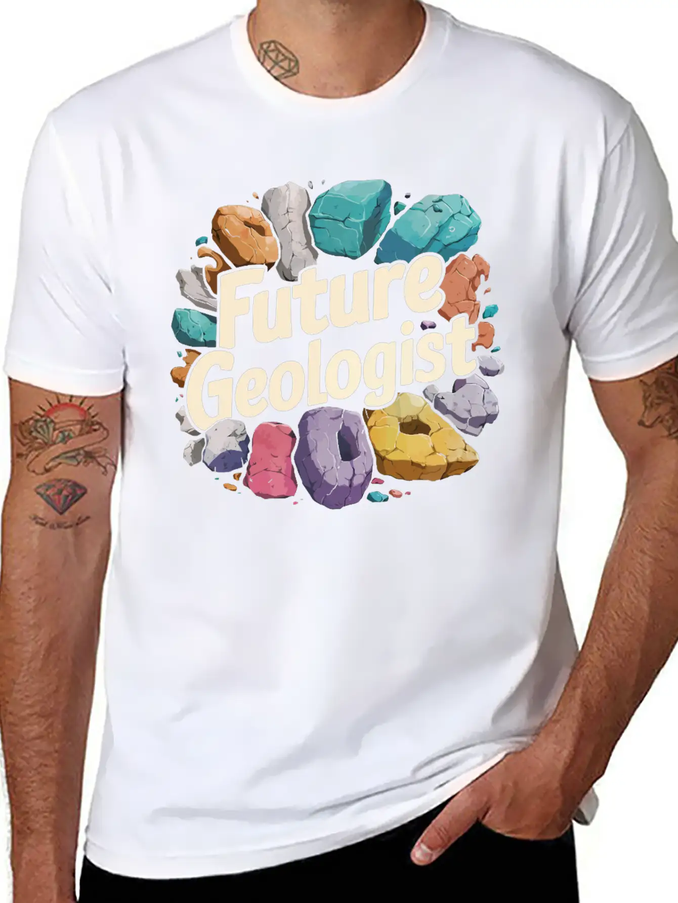 Future Geologist Rock On Unisex Short Sleeve Soft Cotton T-Shirt – Casual Everyday Wear