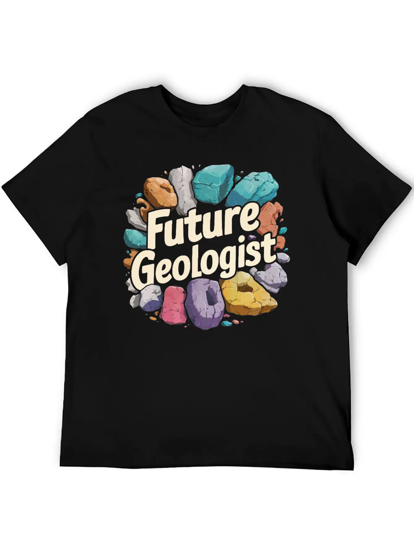 Future Geologist Rock On Unisex Short Sleeve Soft Cotton T-Shirt – Casual Everyday Wear