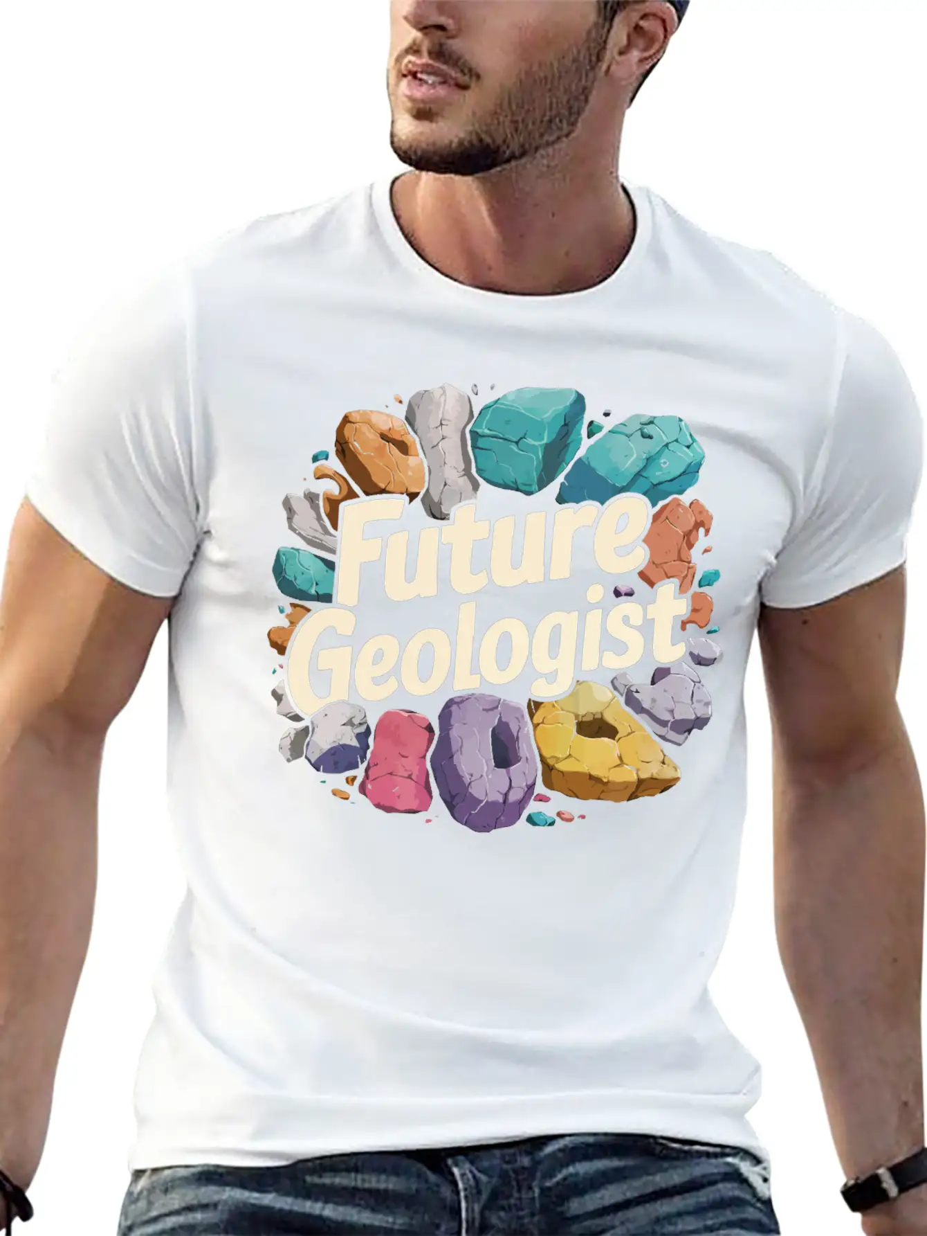 Future Geologist Rock On Unisex Short Sleeve Soft Cotton T-Shirt – Casual Everyday Wear