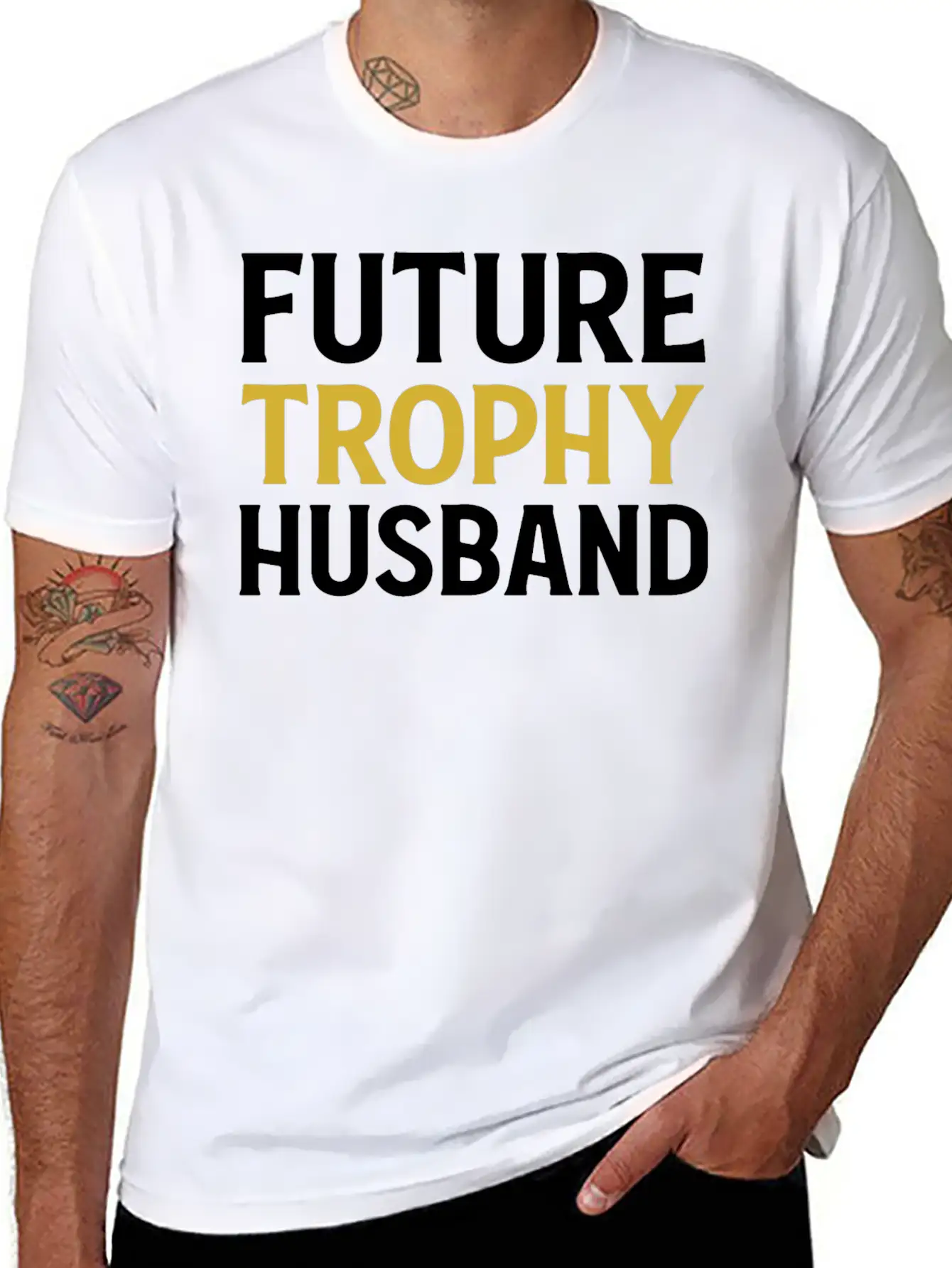 Future Trophy Husband Funny Husband To Be Comfortable Minimalist Graphic Tee – Summer Style Essential