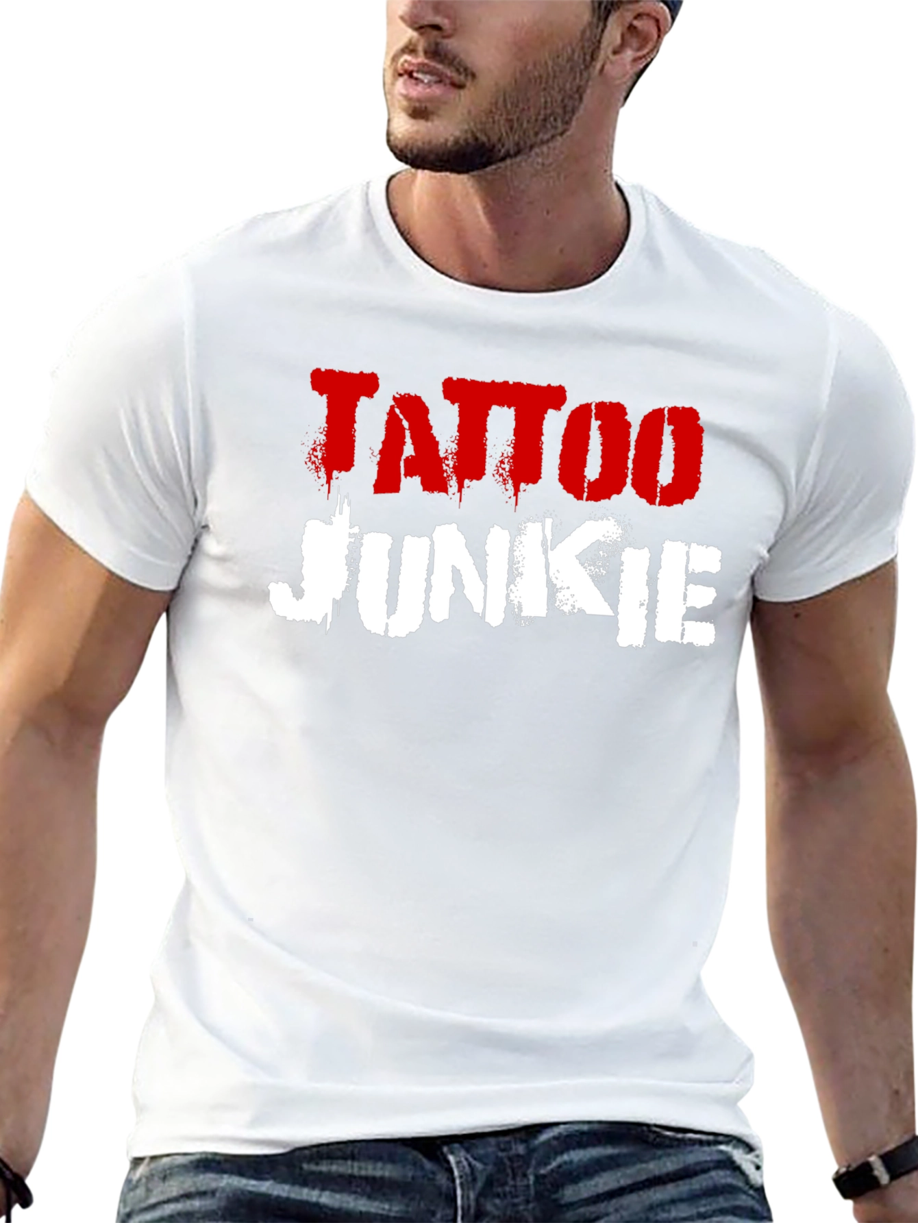 Tattoo Junkie Black Graphic Tee Shirt