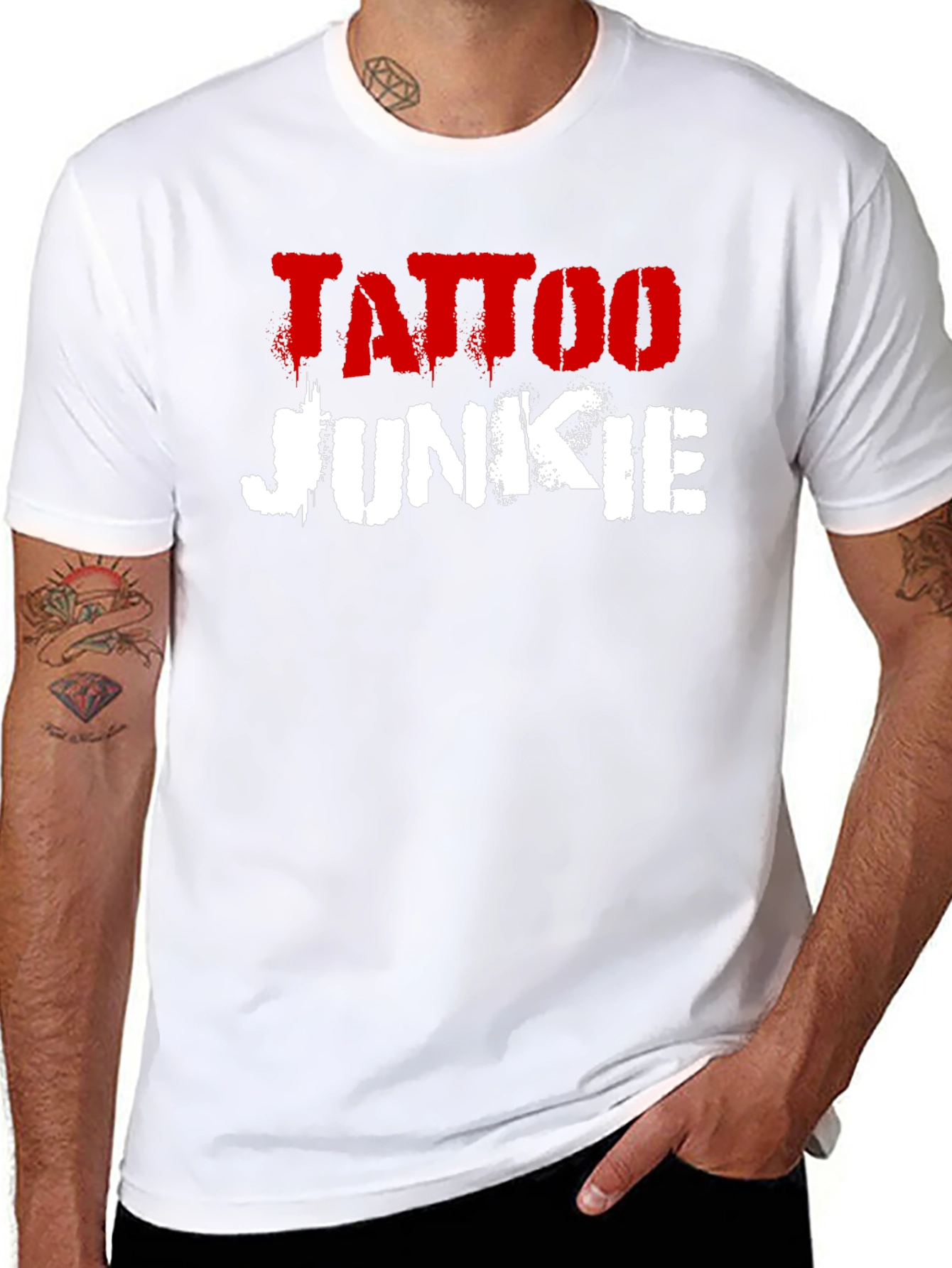 Tattoo Junkie Black Graphic Tee Shirt