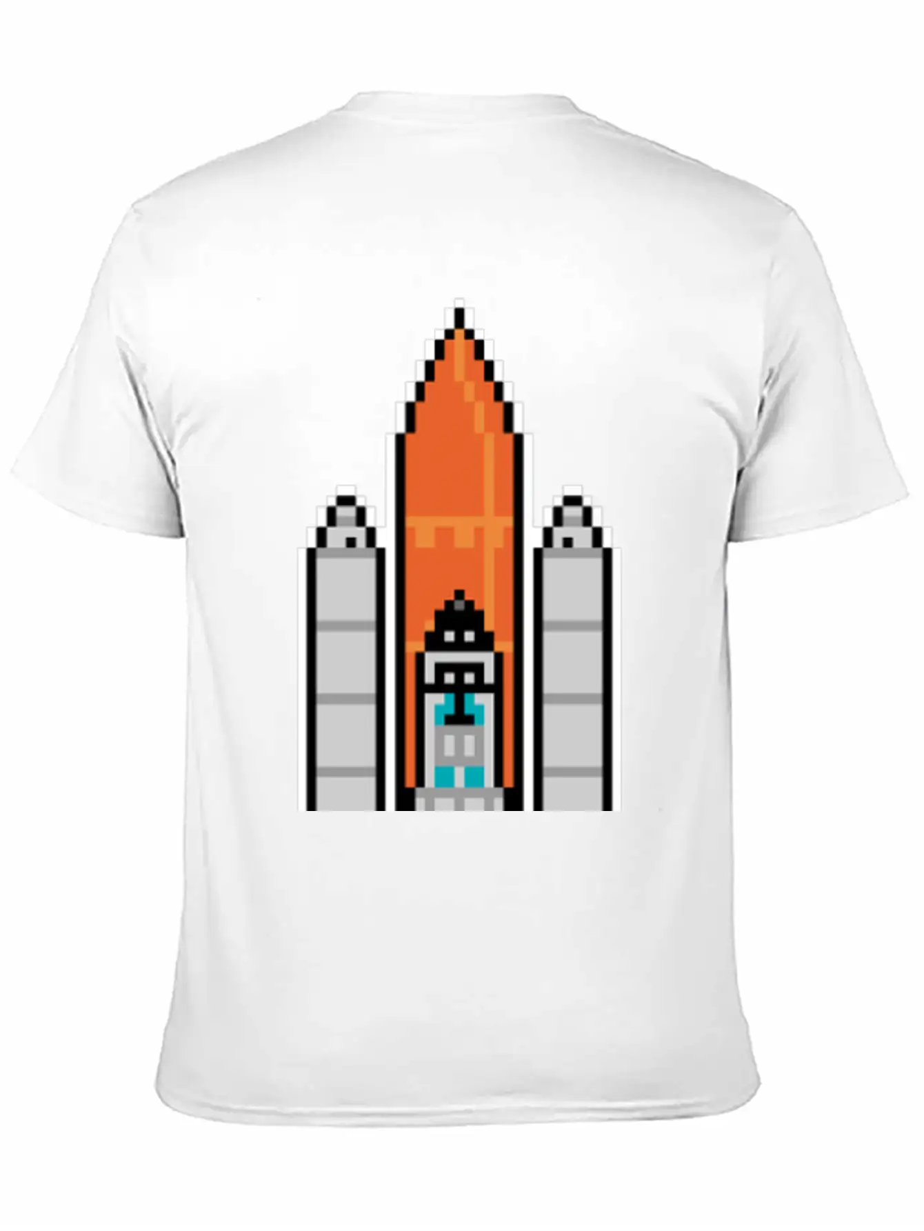 G 36 Space Shuttle In Geek And Pixel Art Style Unisex Short Sleeve Soft Cotton T-Shirt – Casual Everyday Wear