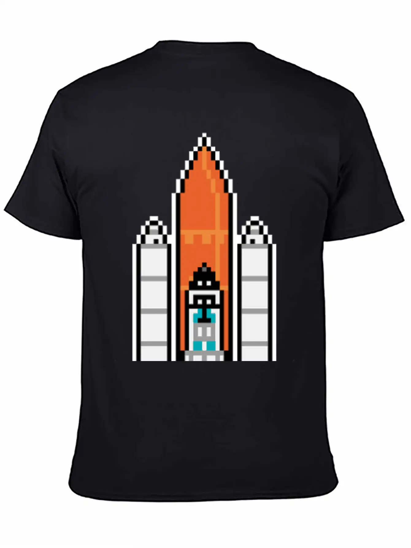 G 36 Space Shuttle In Geek And Pixel Art Style Unisex Short Sleeve Soft Cotton T-Shirt – Casual Everyday Wear