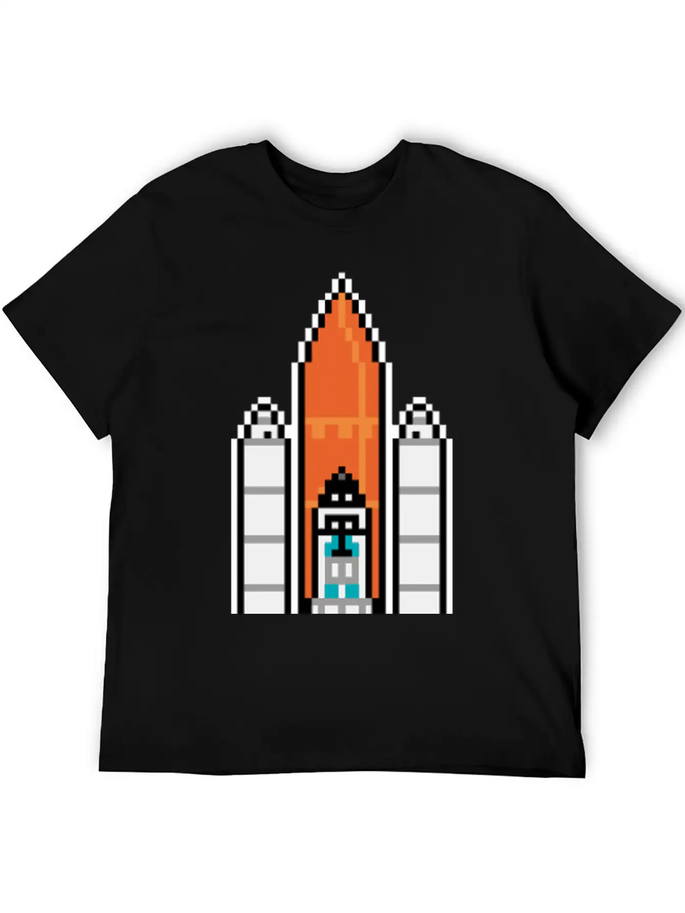 G 36 Space Shuttle In Geek And Pixel Art Style Unisex Short Sleeve Soft Cotton T-Shirt – Casual Everyday Wear