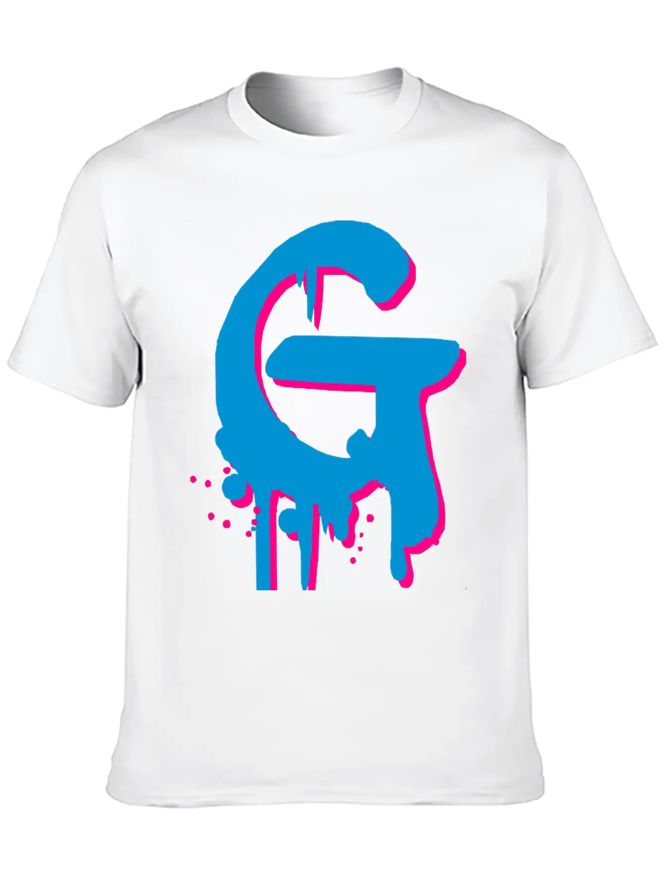 G Graffiti Drops Farbklex Spray Stylish Everyday T-Shirt – Unisex Basic Cotton Tee