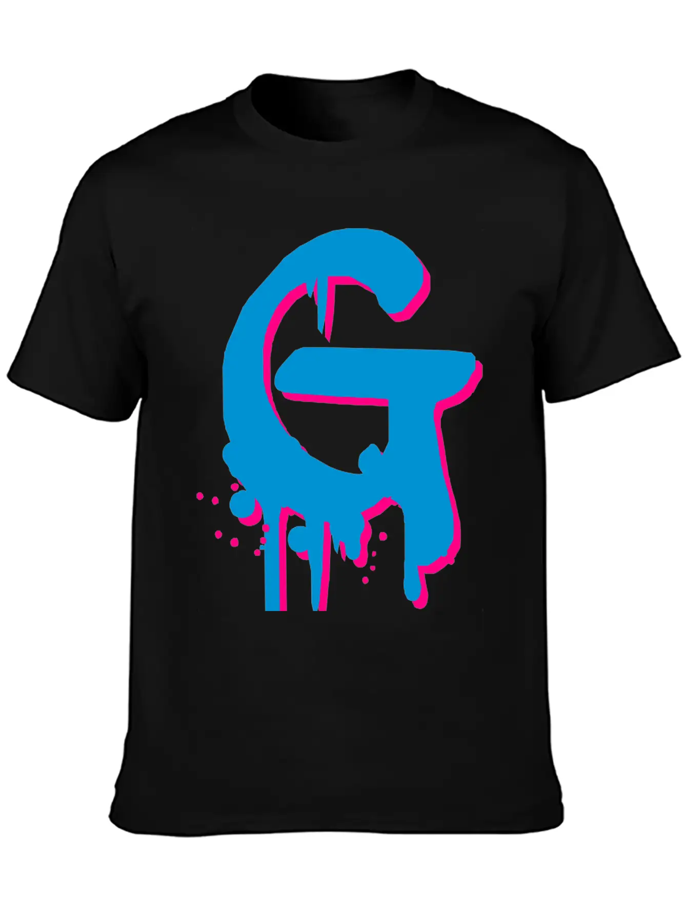 G Graffiti Drops Farbklex Spray Stylish Everyday T-Shirt – Unisex Basic Cotton Tee