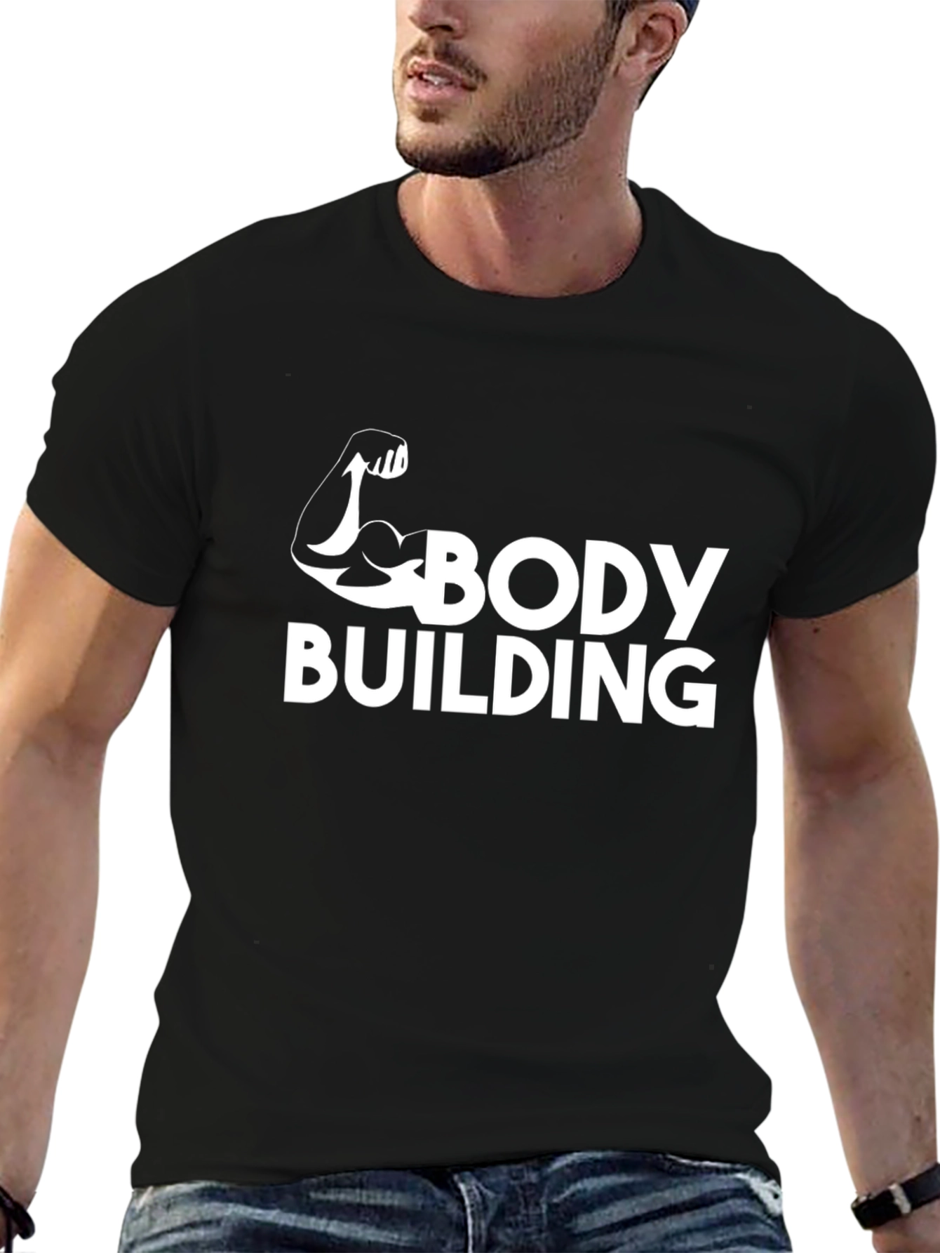 Bodybuilding Graphic Tee - Black Gym Shirt
