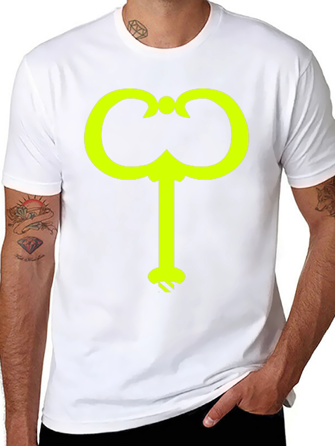 Black T-Shirt with Yellow Catalan Key Design