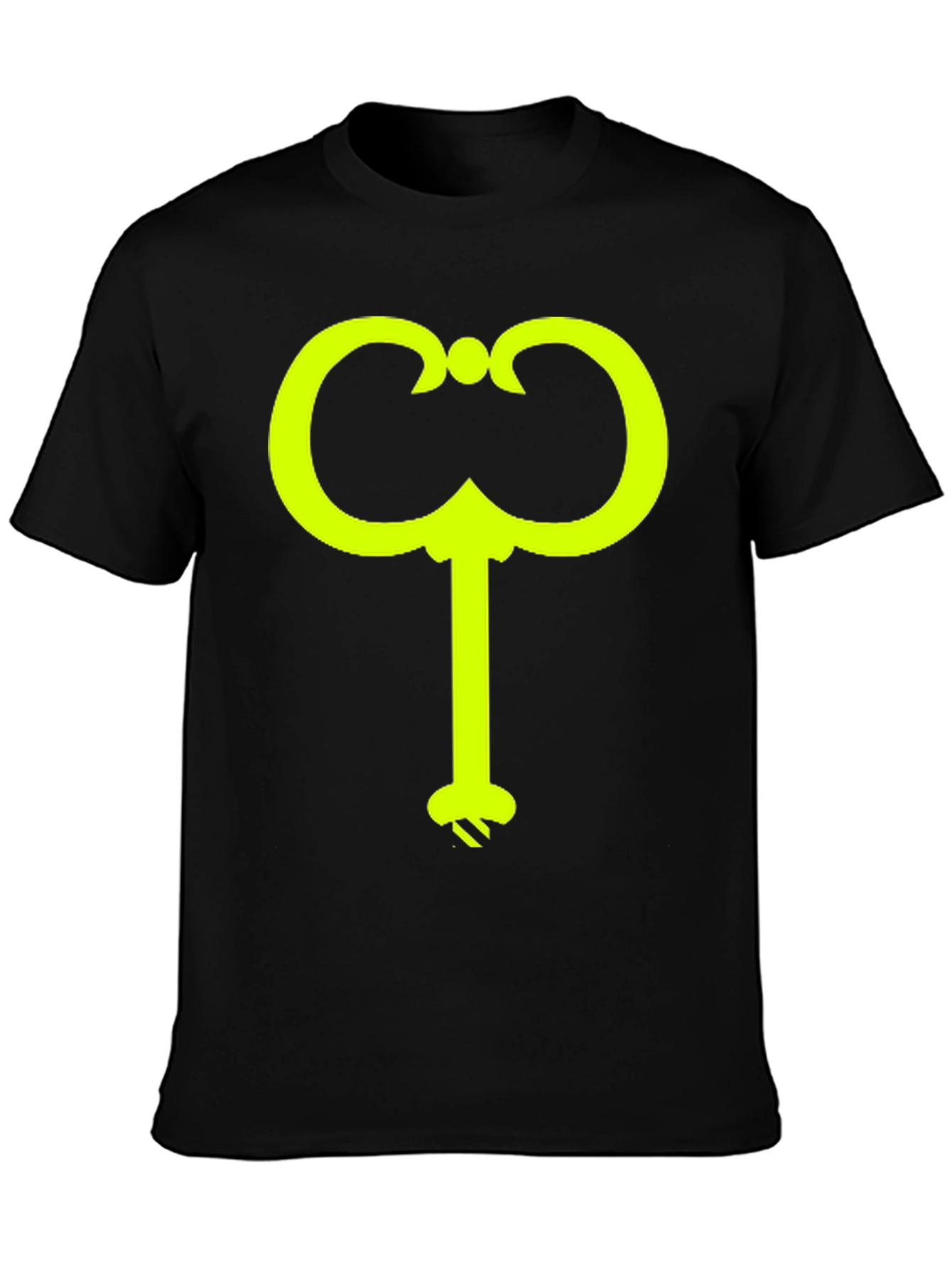 Black T-Shirt with Yellow Catalan Key Design
