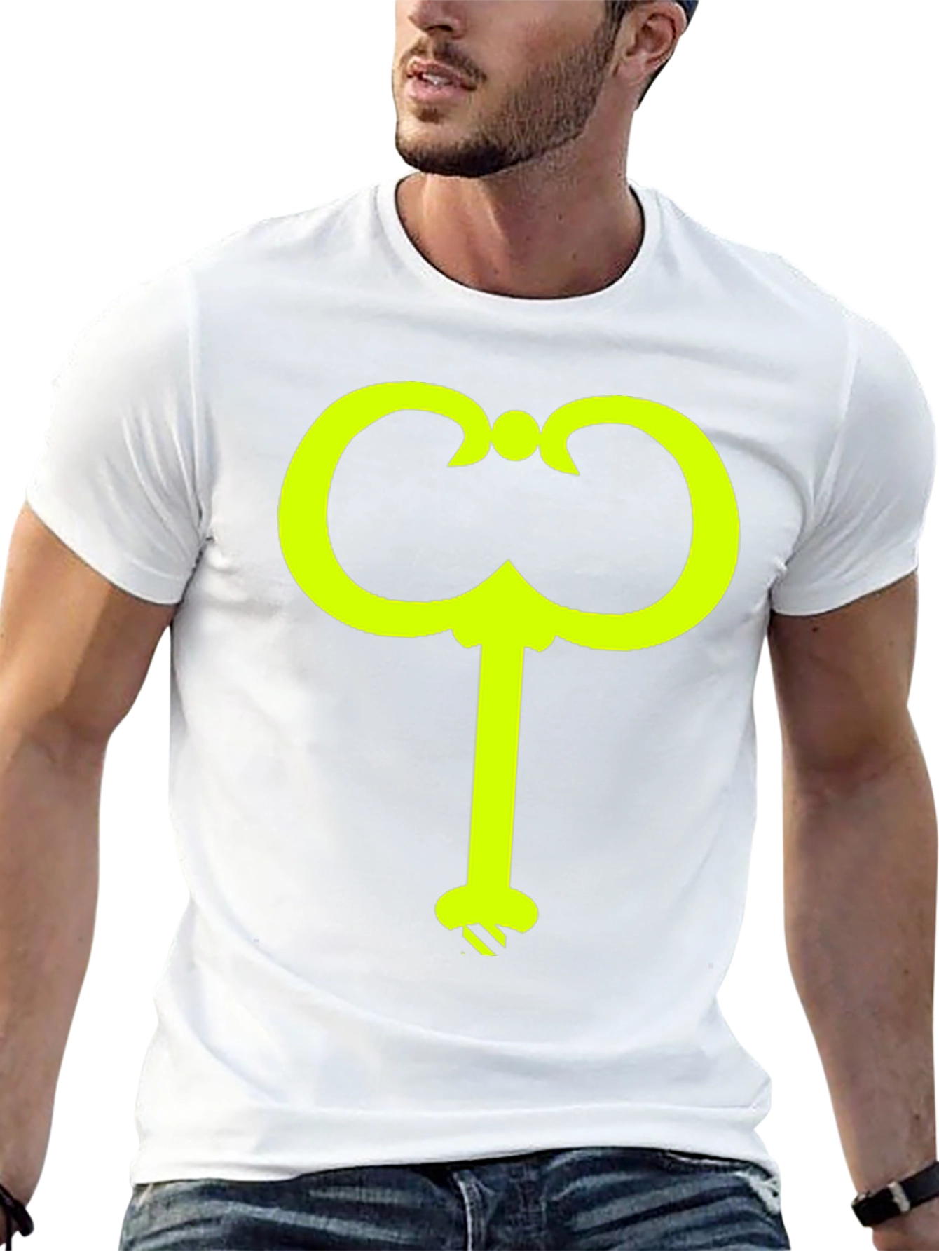Black T-Shirt with Yellow Catalan Key Design