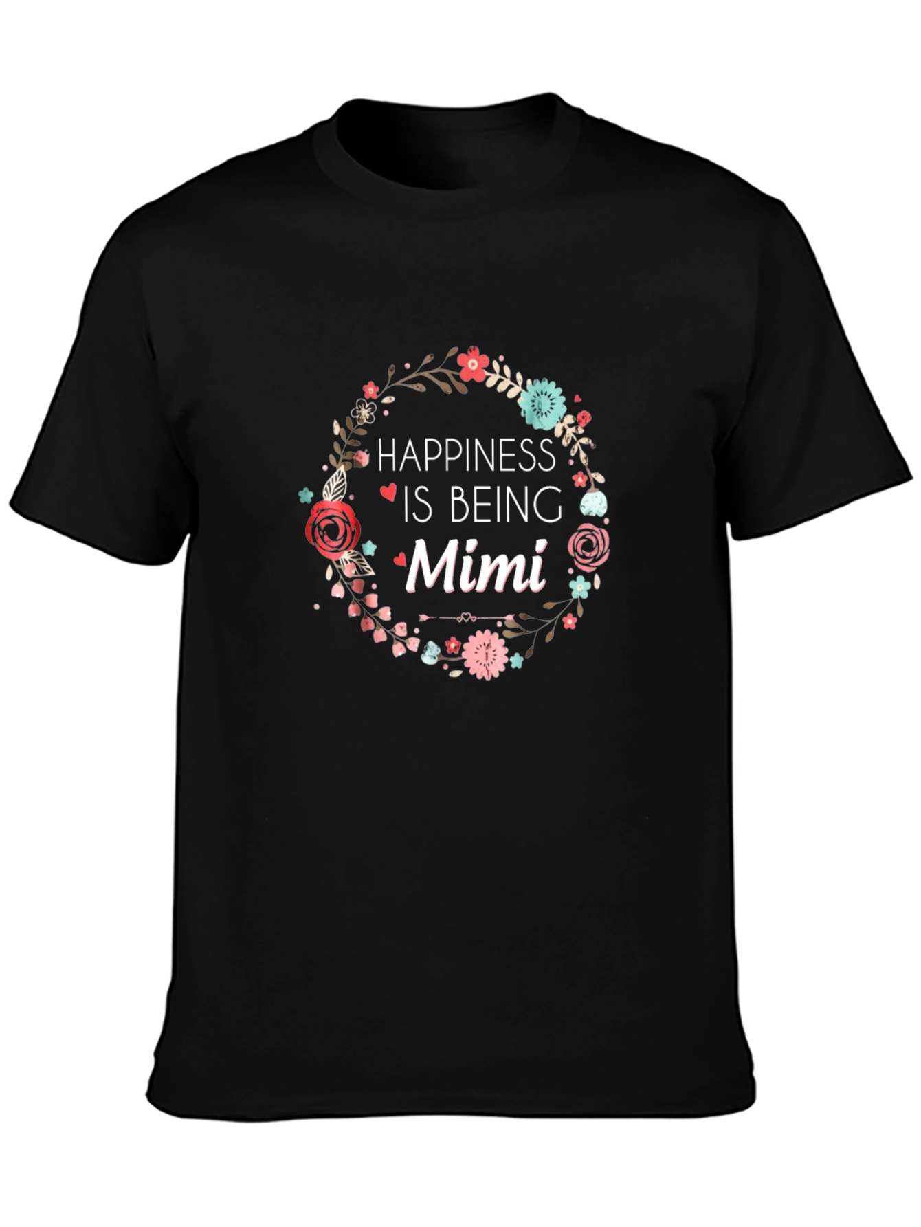 Happiness Is Being Mimi Black Tee Shirt