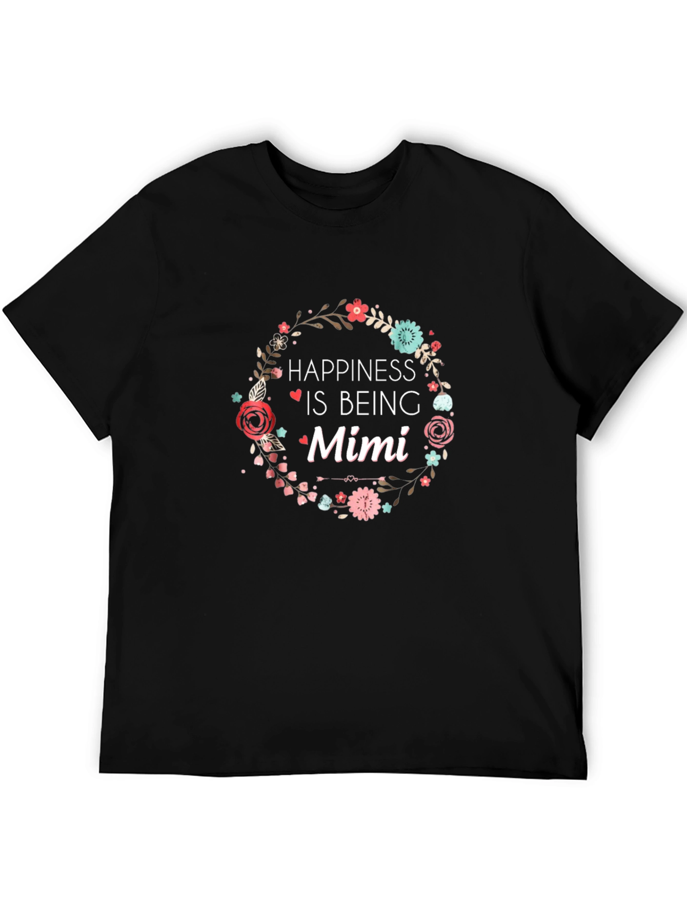 Happiness Is Being Mimi Black Tee Shirt