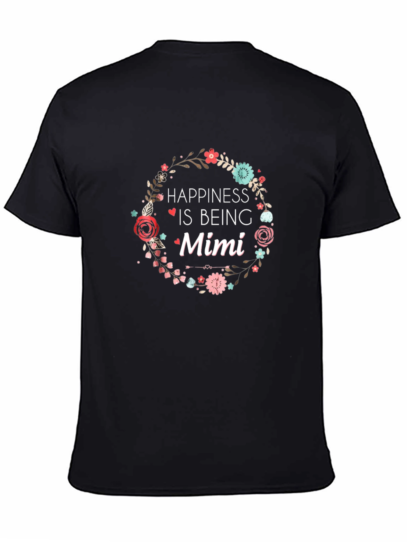 Happiness Is Being Mimi Black Tee Shirt