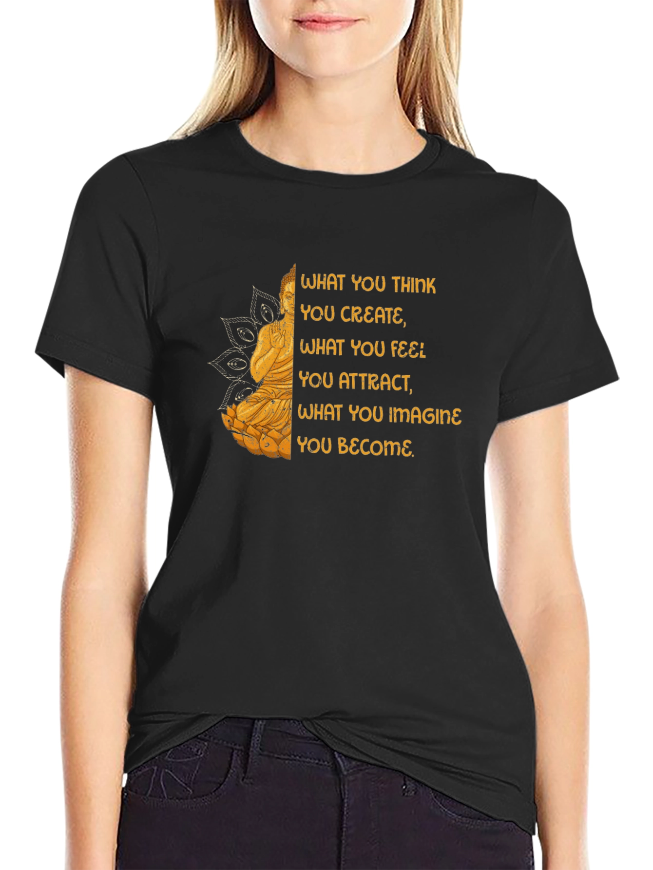 Buddha Graphic Tee - Think Create Imagine