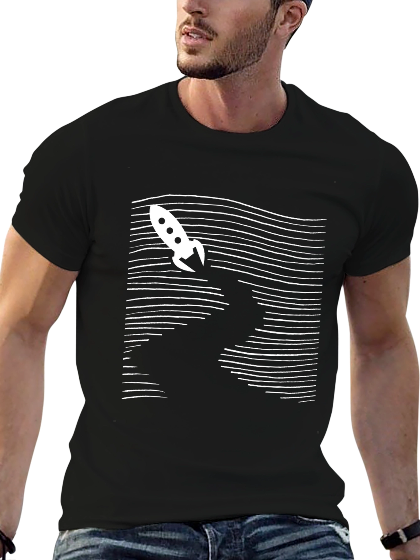 Rocket Launch Graphic Tee - Black