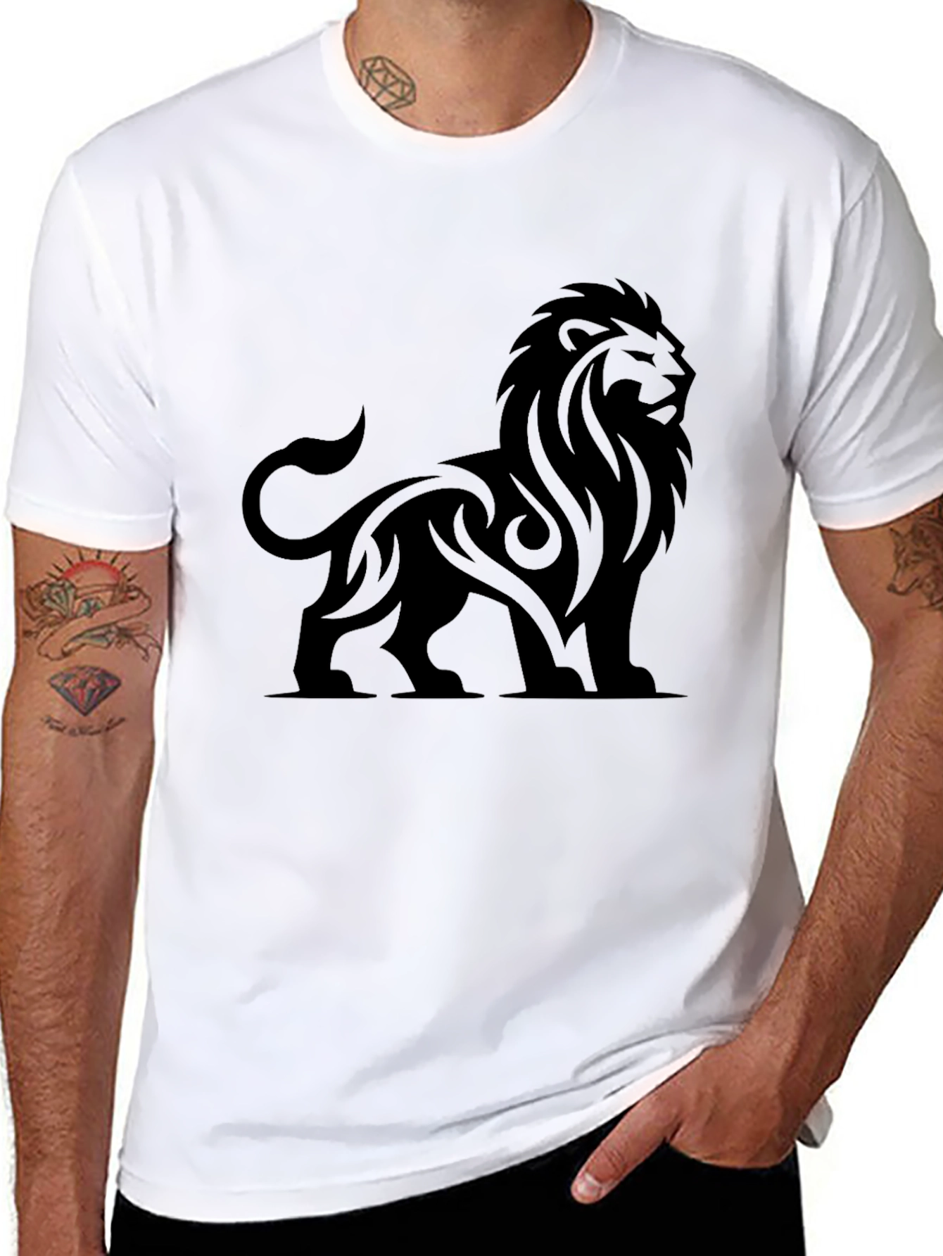 Lion Graphic Tee - Classic Black T-Shirt
