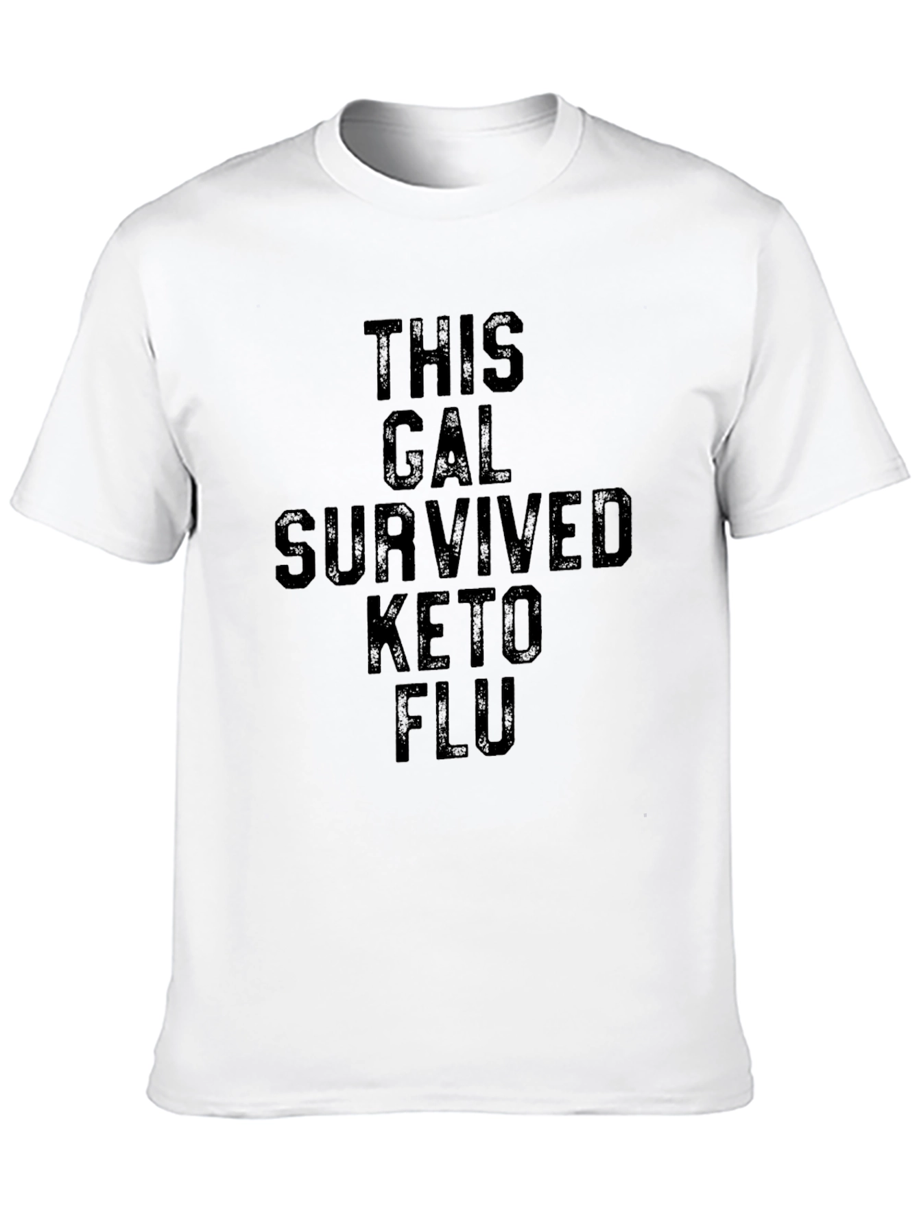 Keto Flu Survivor Black Graphic T-Shirt