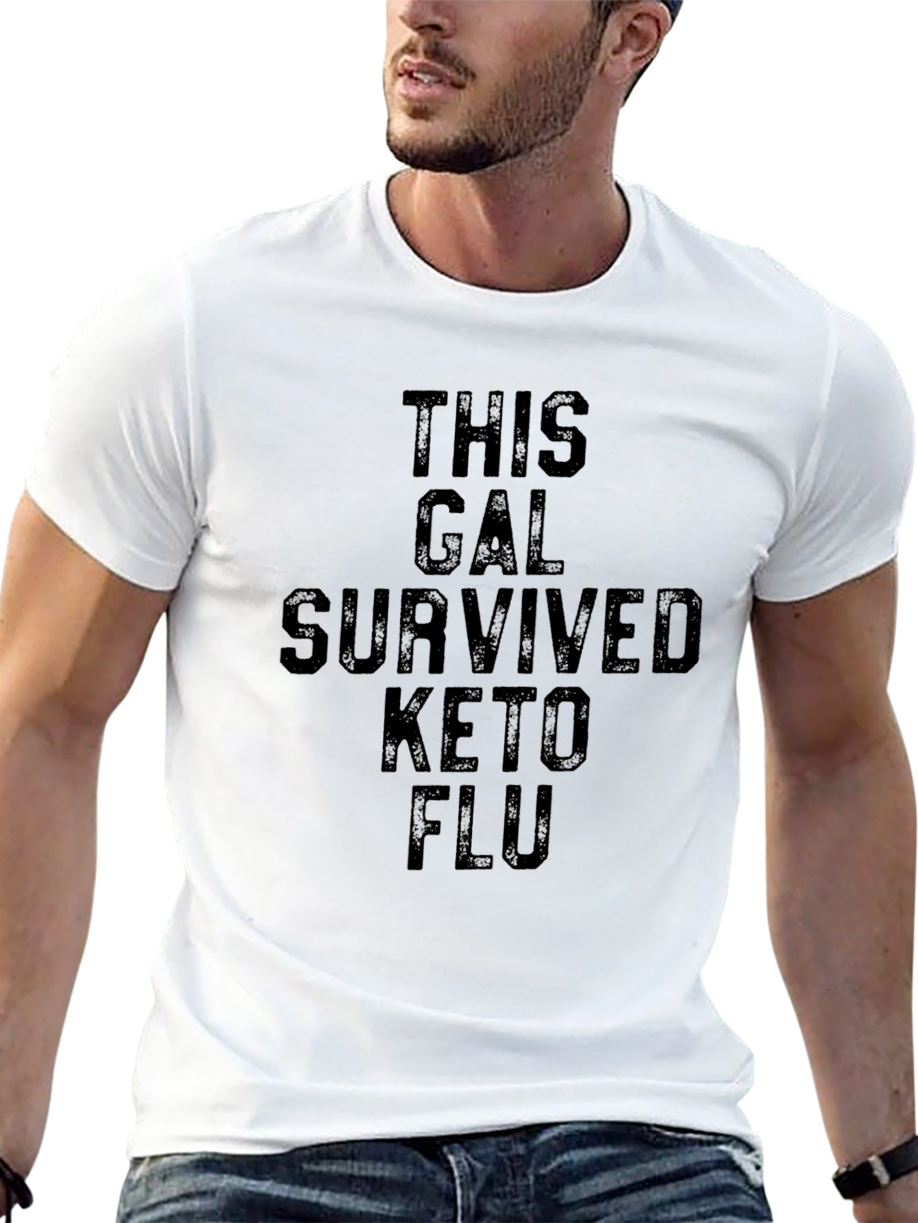 Keto Flu Survivor Black Graphic T-Shirt