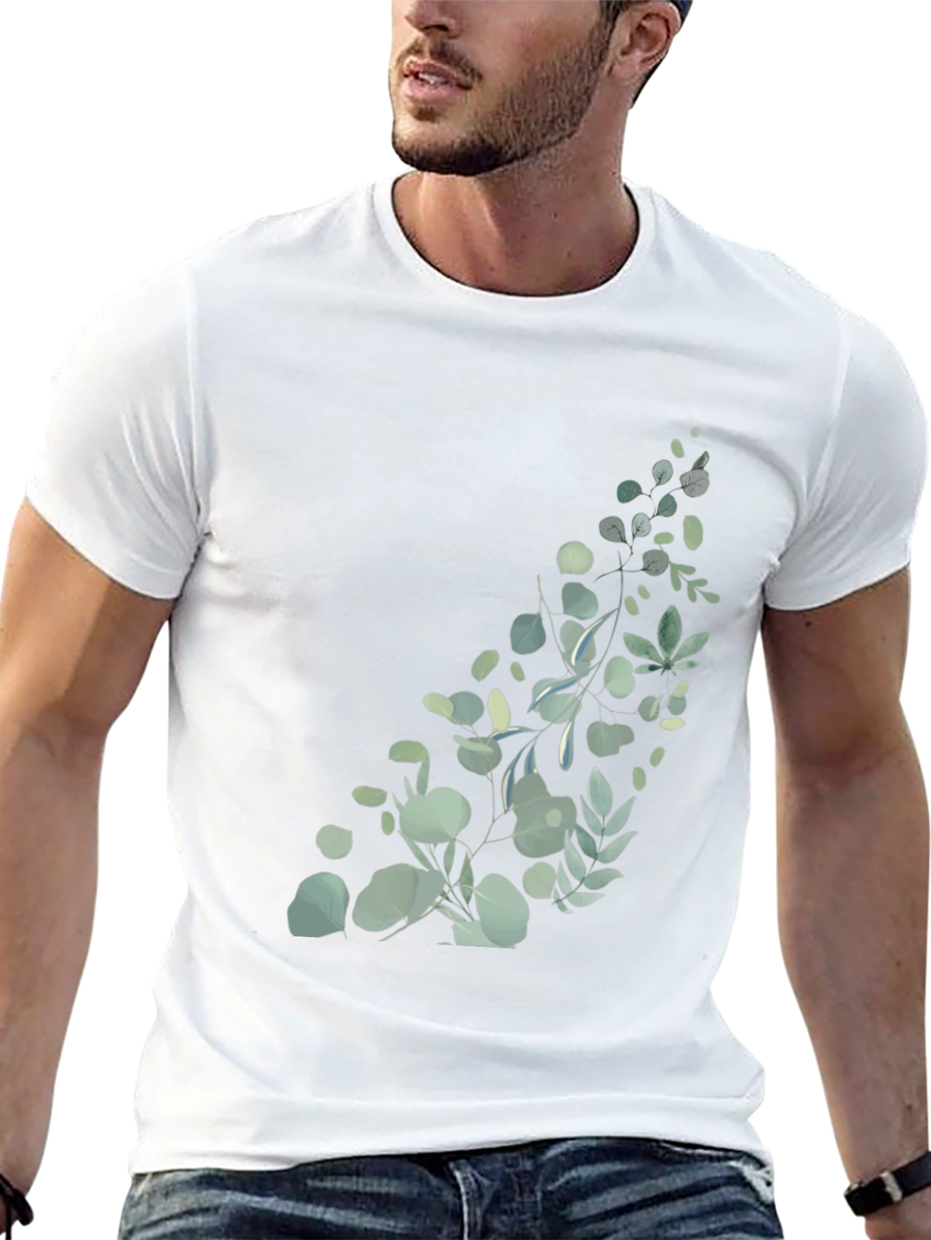 Botanical Print Black T-Shirt