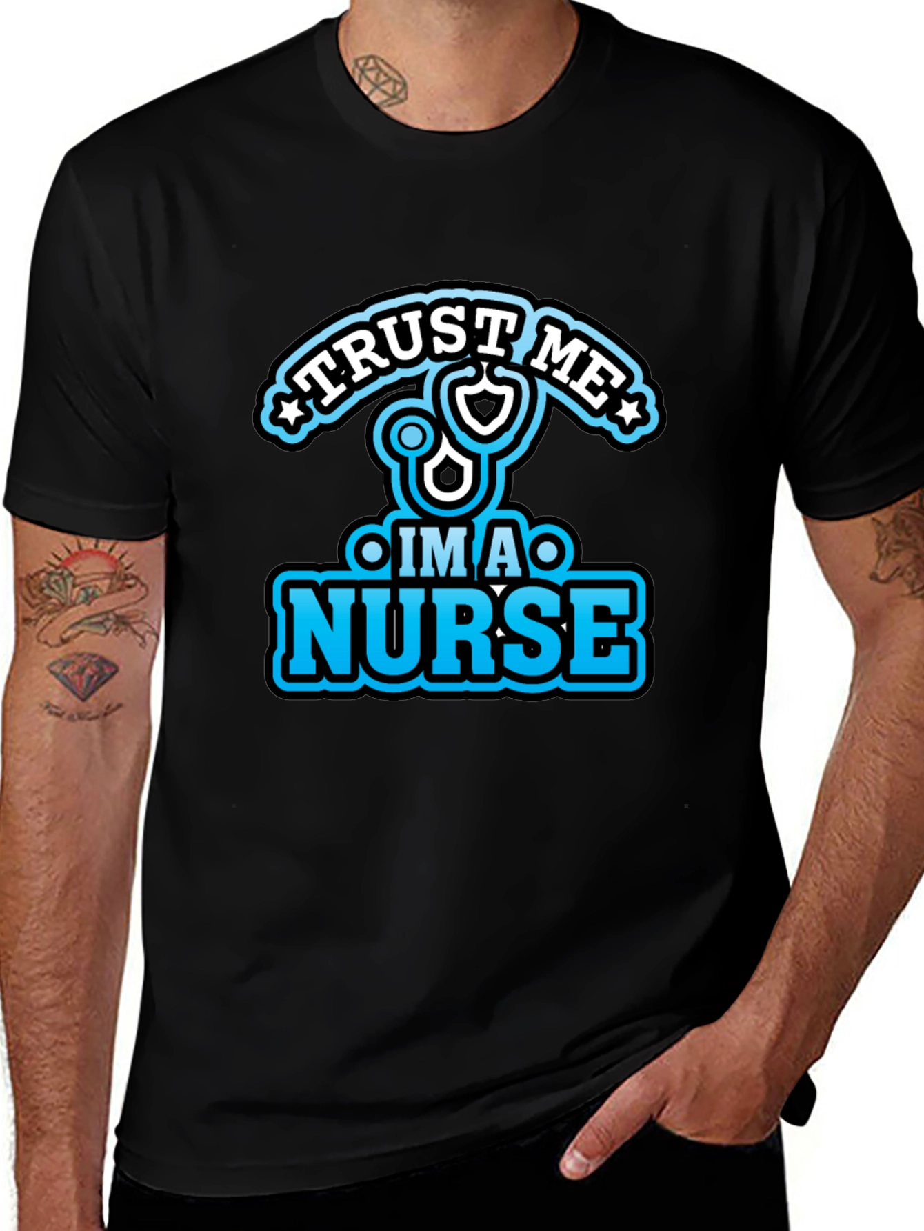 Trust Me Im a Nurse Black Graphic Tee