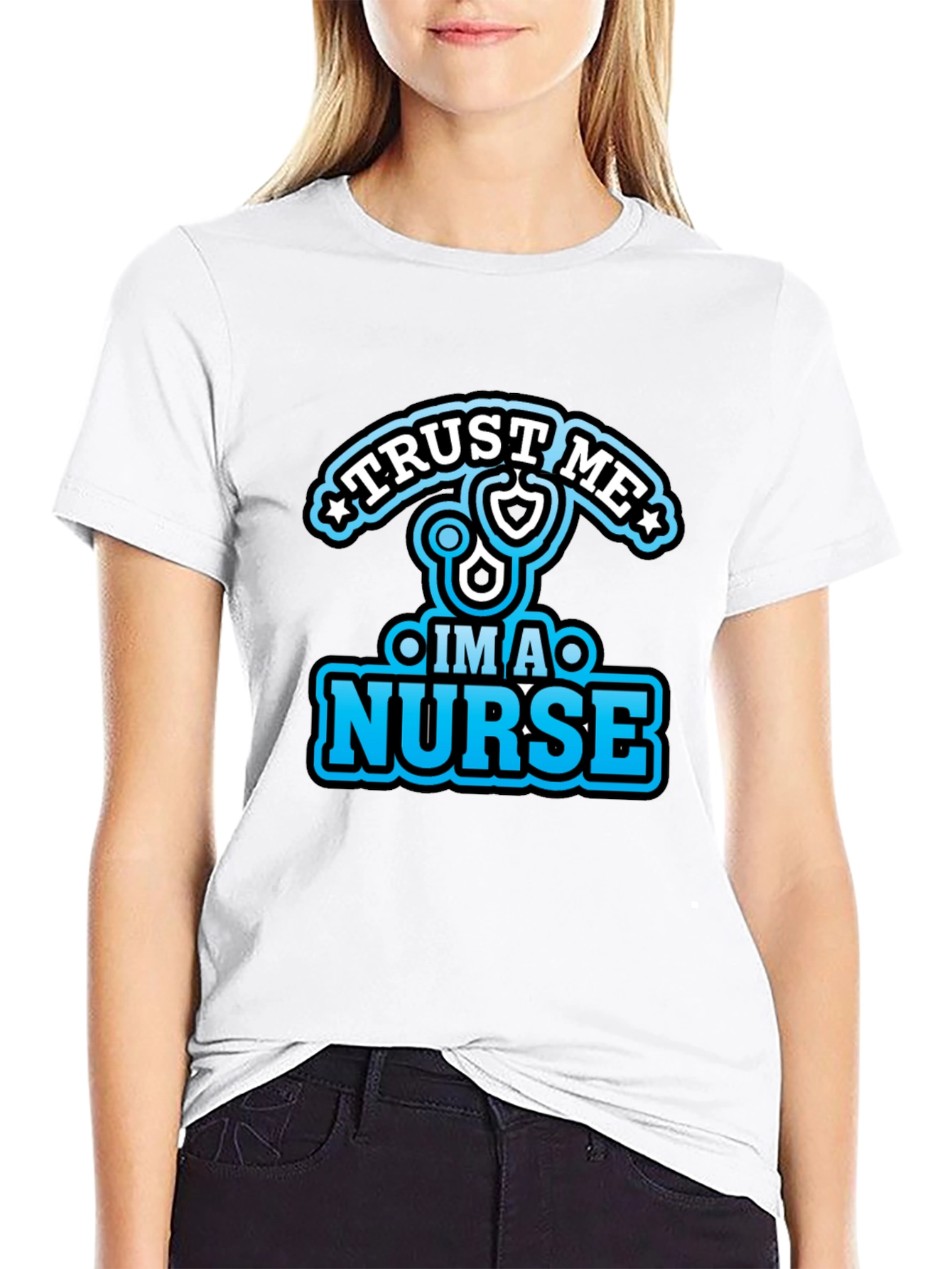 Trust Me Im a Nurse Black Graphic Tee