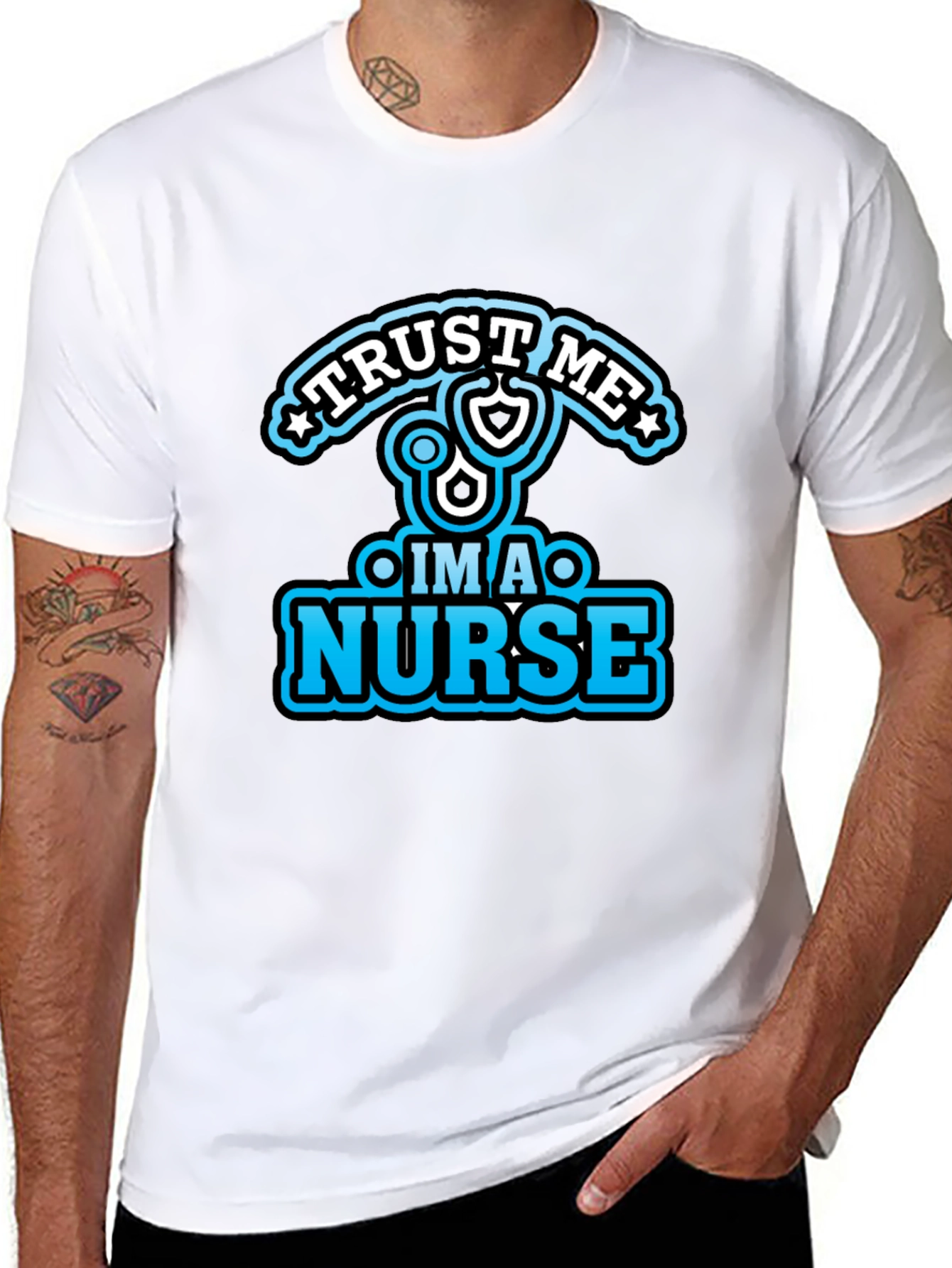 Trust Me Im a Nurse Black Graphic Tee