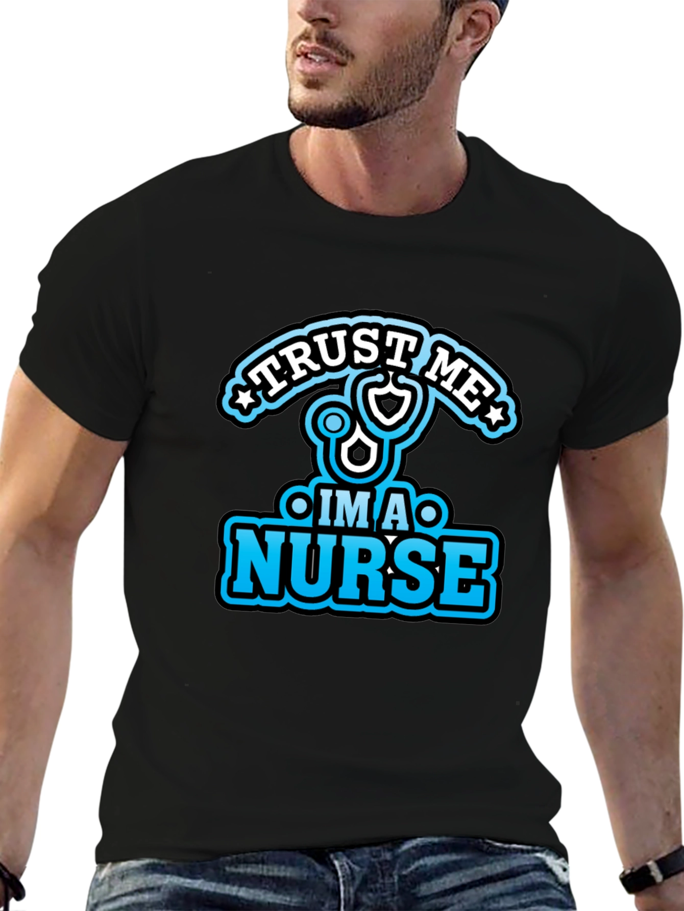 Trust Me Im a Nurse Black Graphic Tee