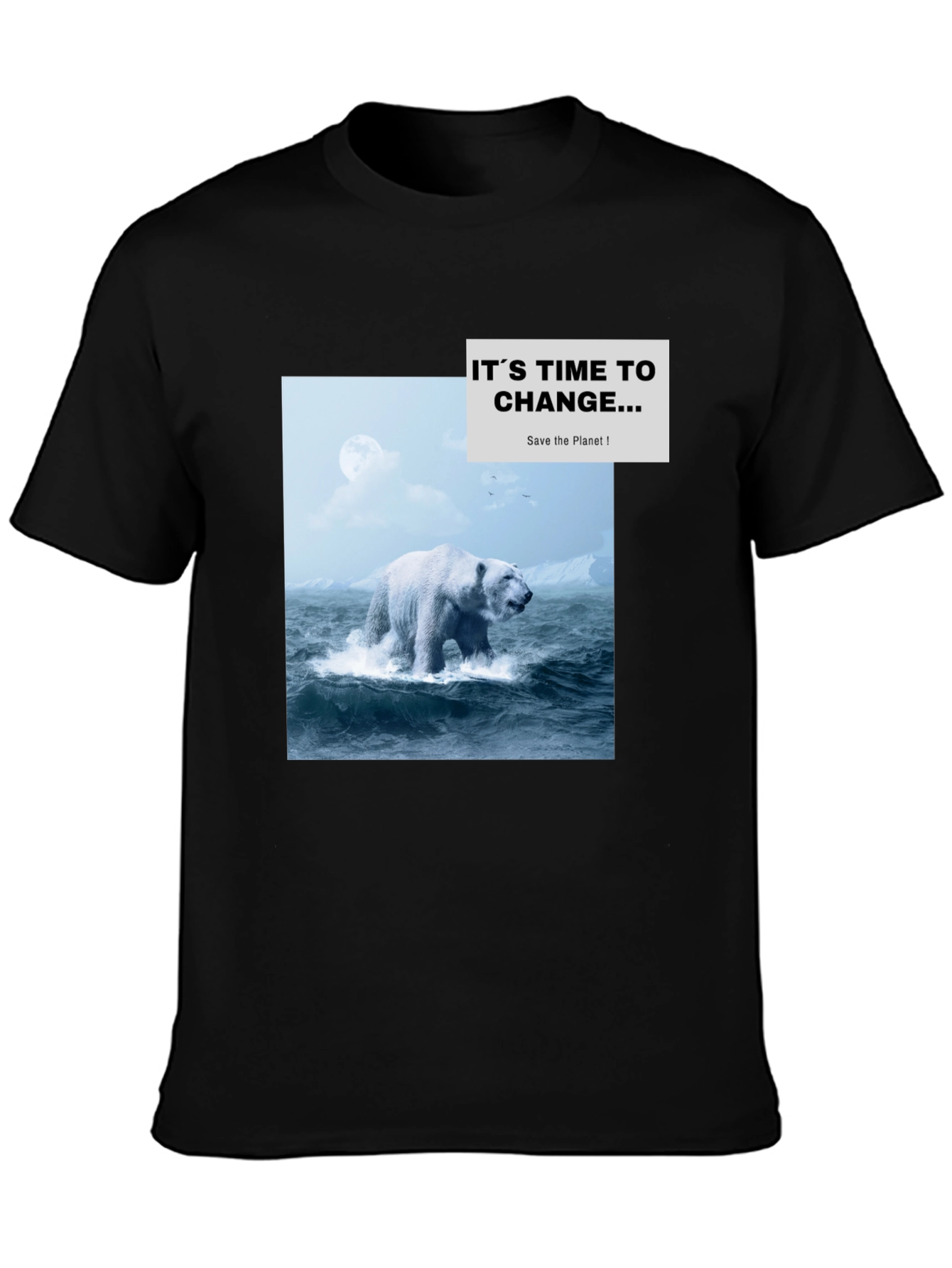Eco-Conscious Polar Bear Graphic T-Shirt