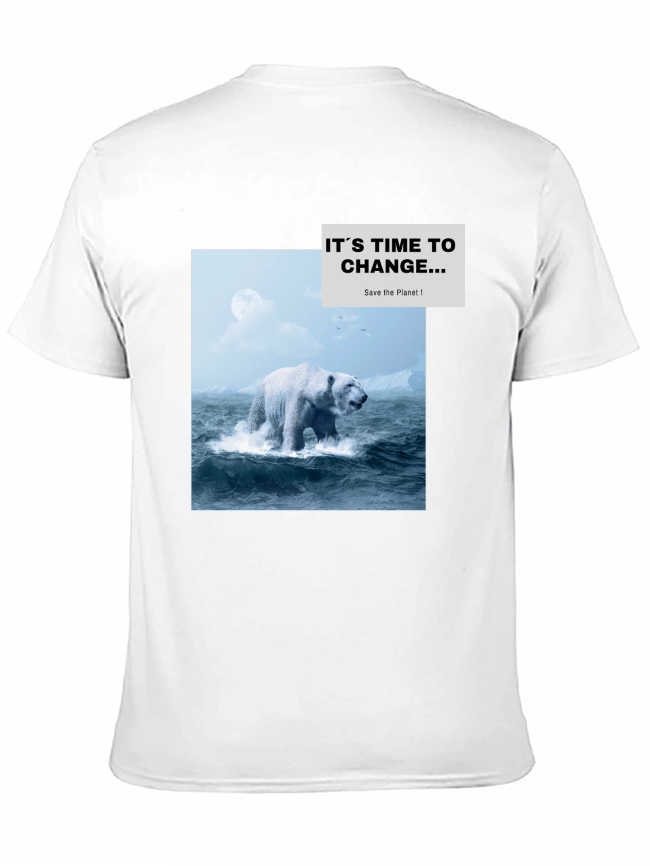 Eco-Conscious Polar Bear Graphic T-Shirt