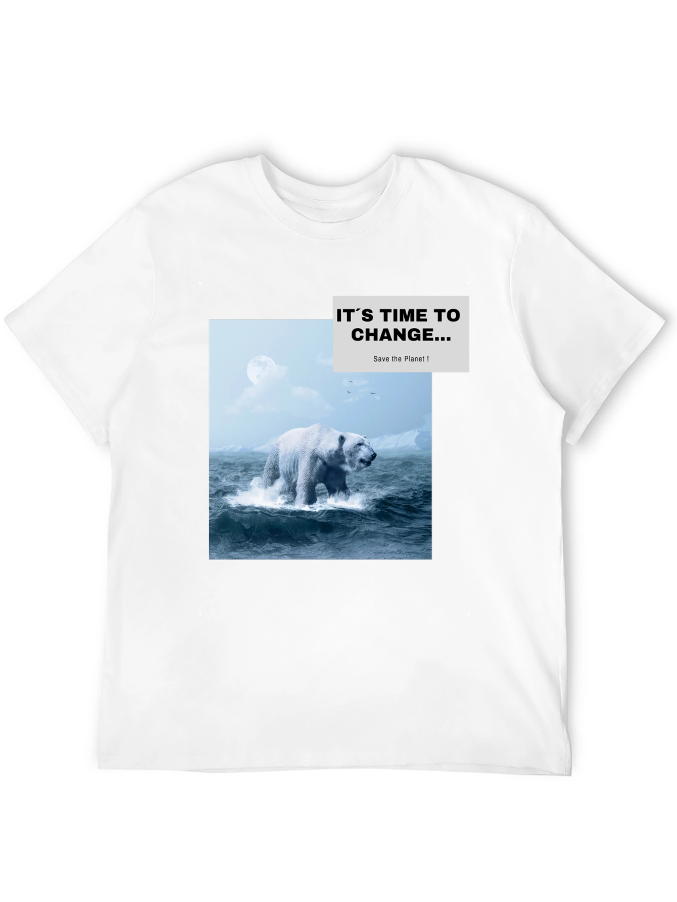 Eco-Conscious Polar Bear Graphic T-Shirt