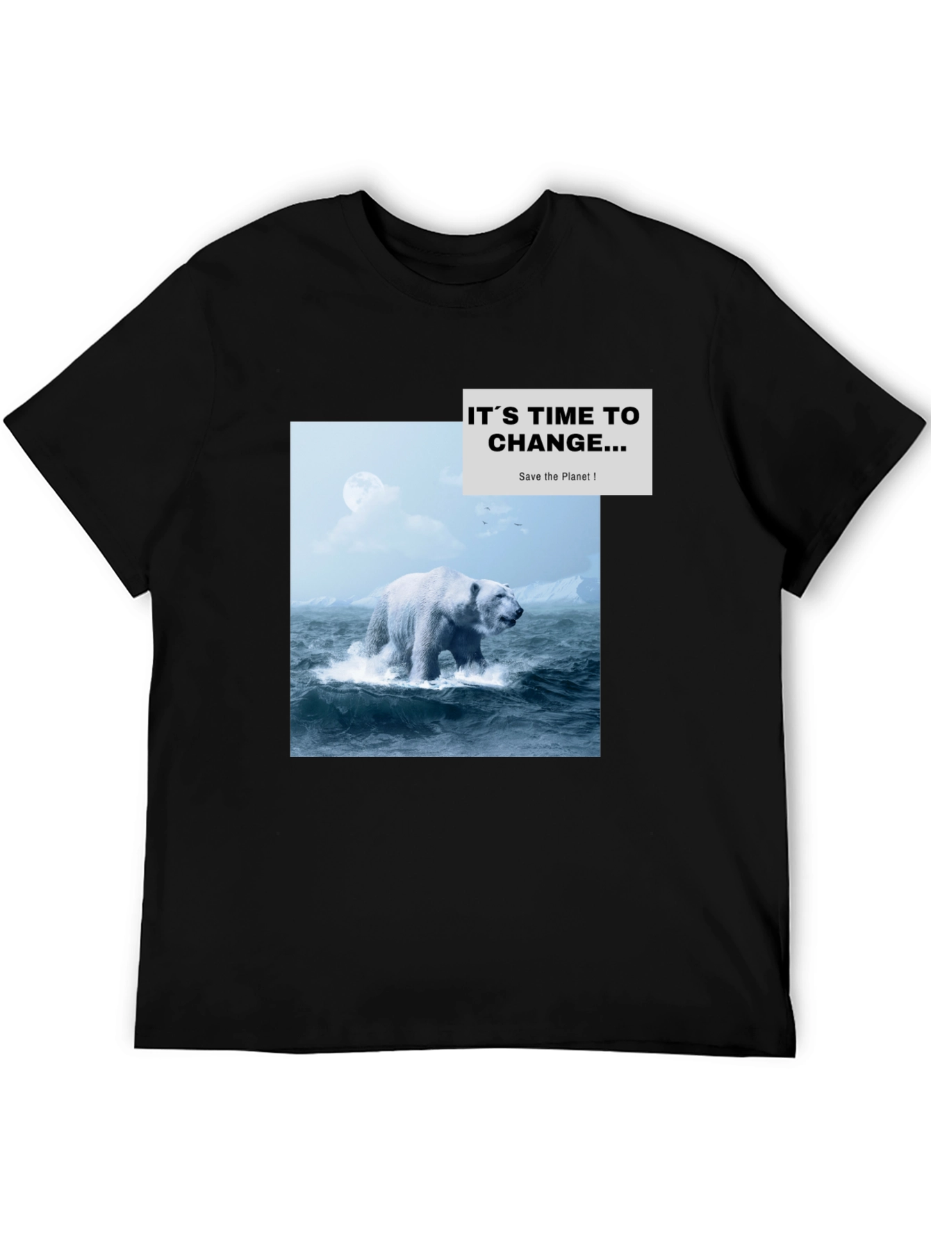 Eco-Conscious Polar Bear Graphic T-Shirt