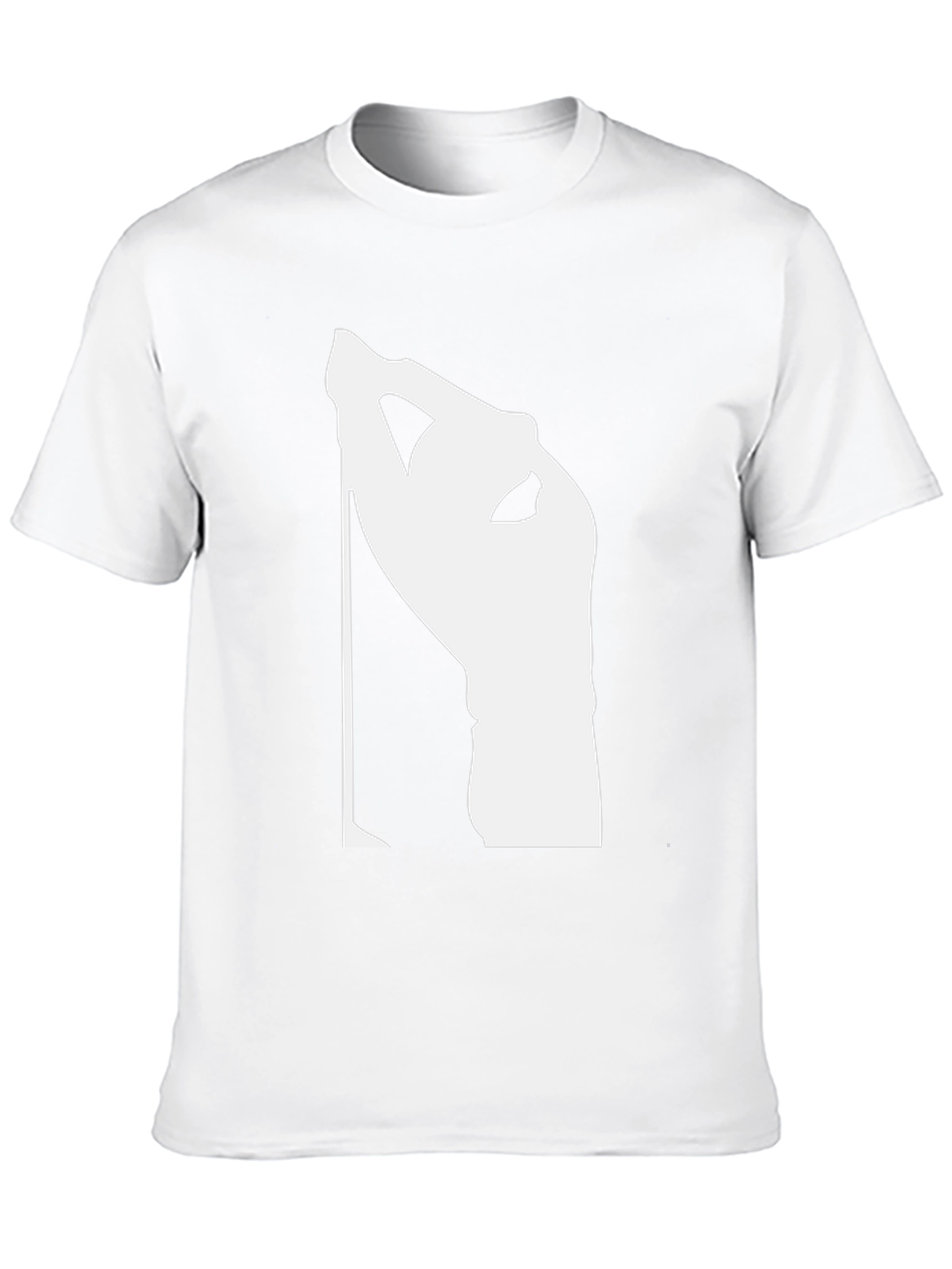 Black T-Shirt with Unique White Graphic Print