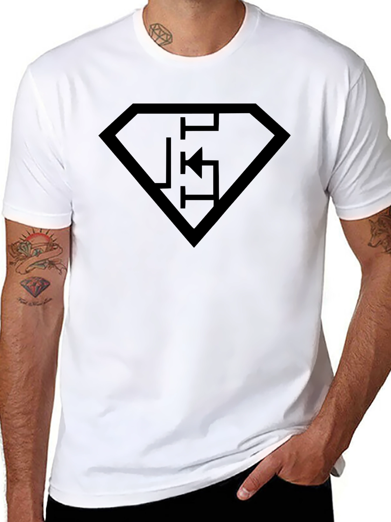 Diamond Logo Black T-Shirt - Modern Design