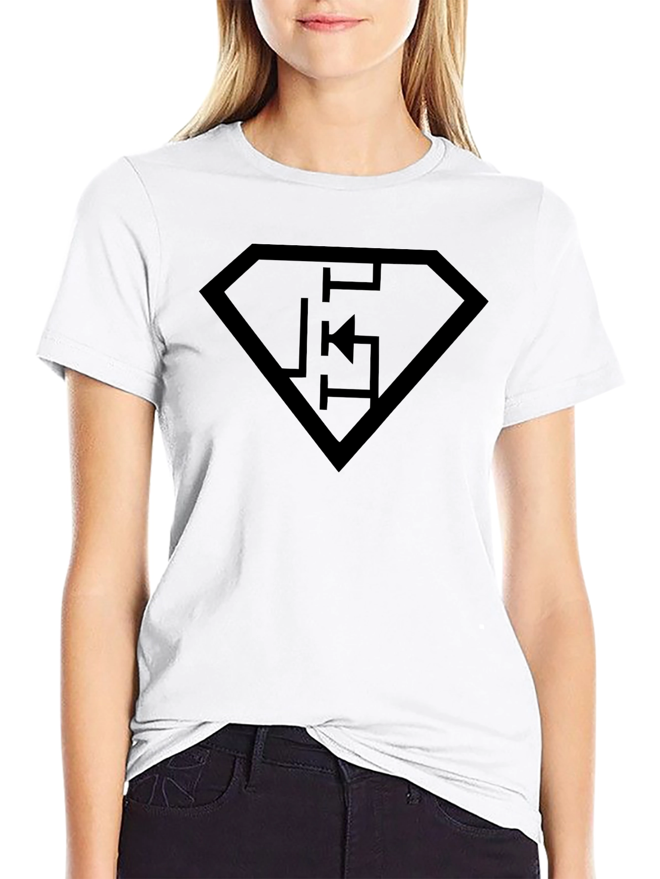 Diamond Logo Black T-Shirt - Modern Design