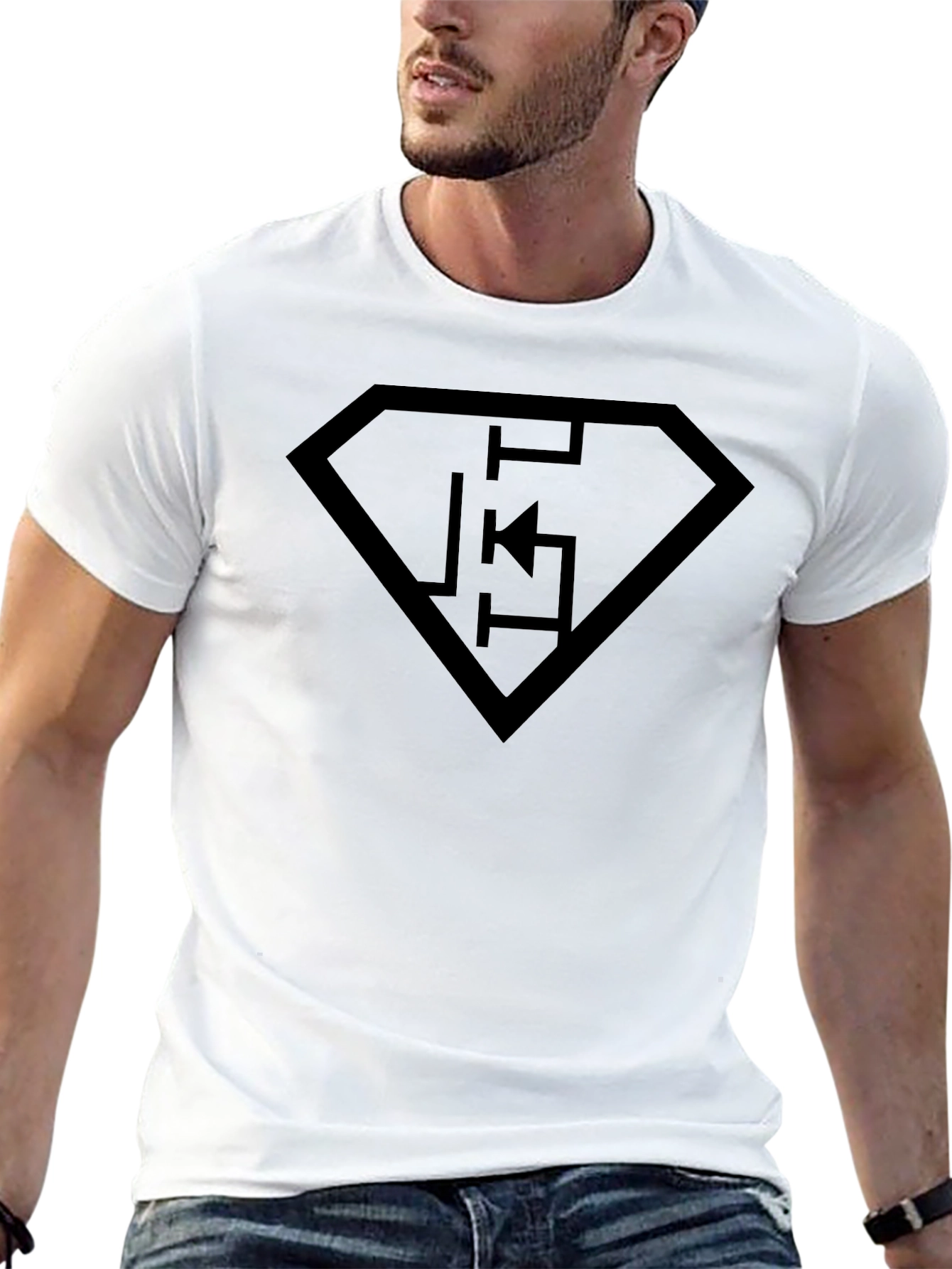 Diamond Logo Black T-Shirt - Modern Design