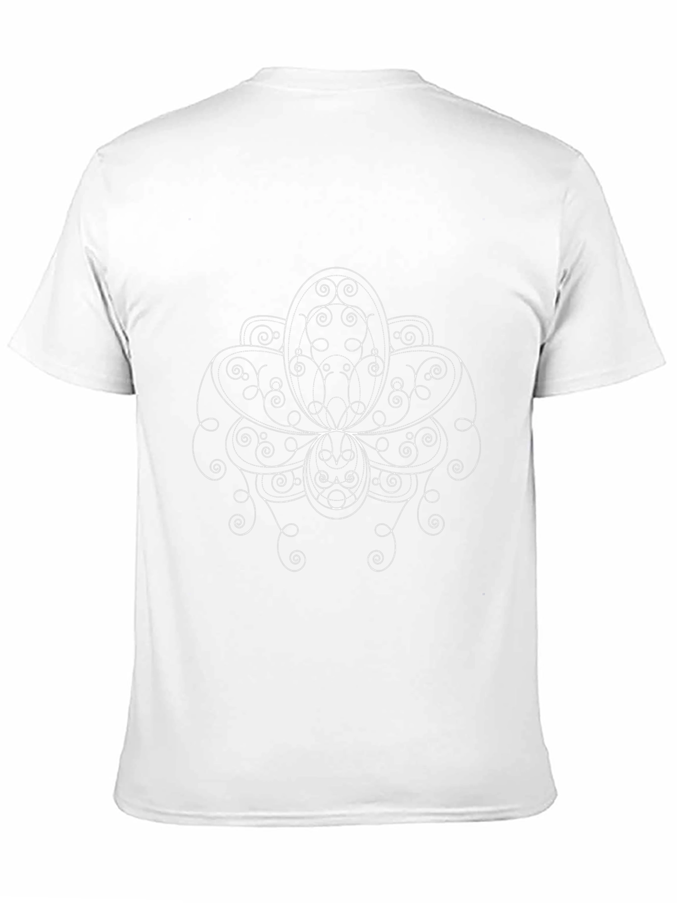 Elegant Black T-Shirt with White Floral Design
