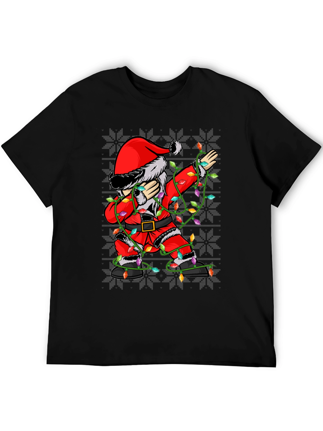 Dabbing Santa Christmas Lights T-Shirt