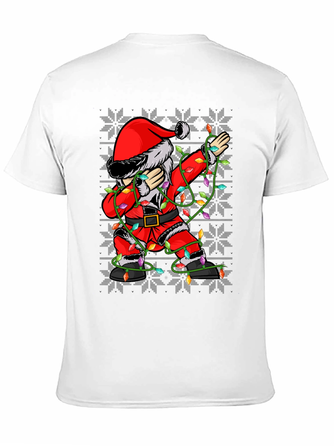 Dabbing Santa Christmas Lights T-Shirt