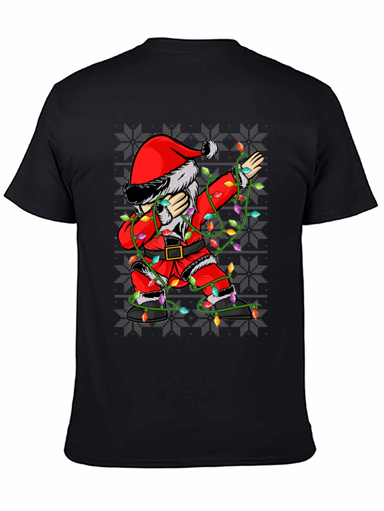 Dabbing Santa Christmas Lights T-Shirt