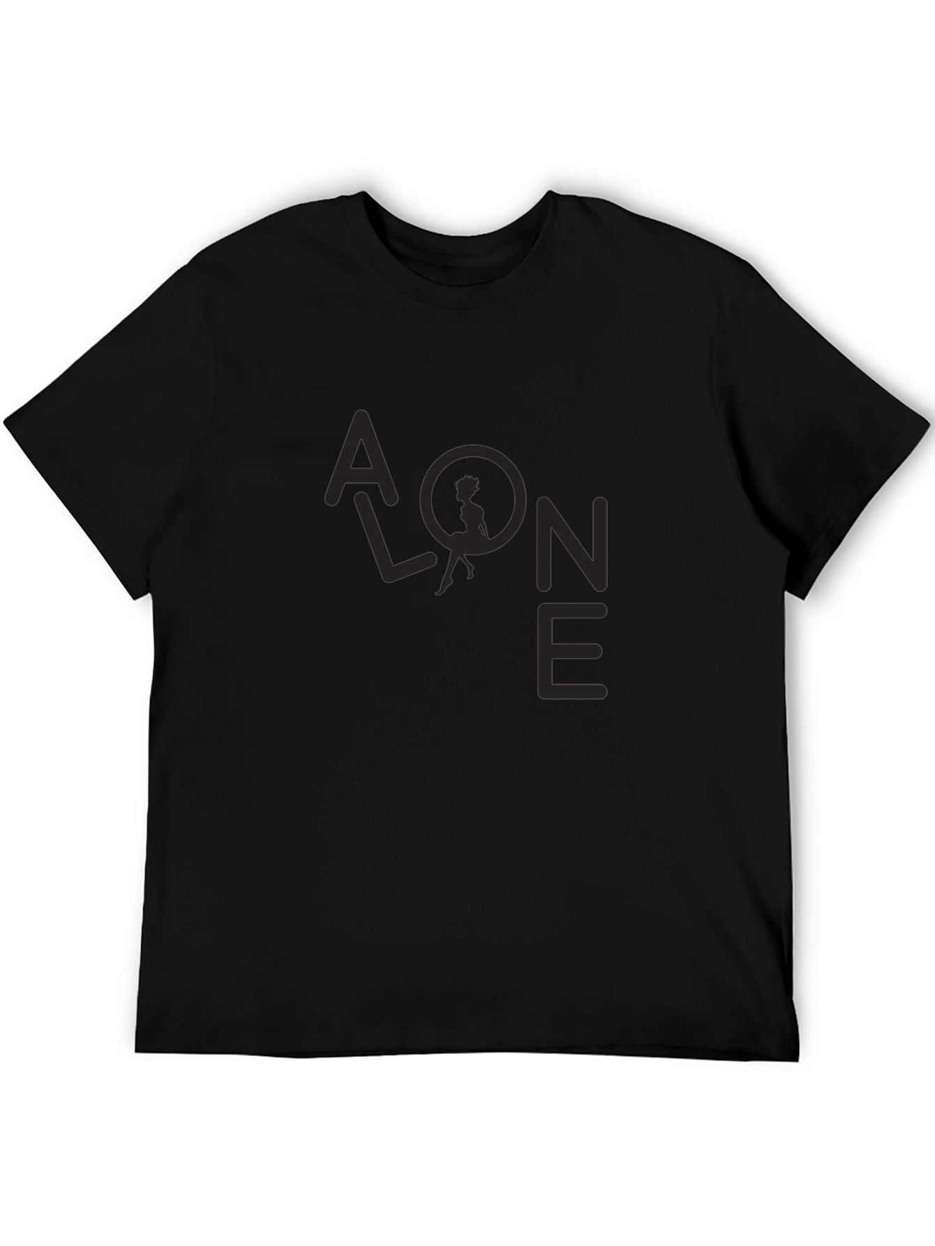 Alone Graphic Print Black T-Shirt